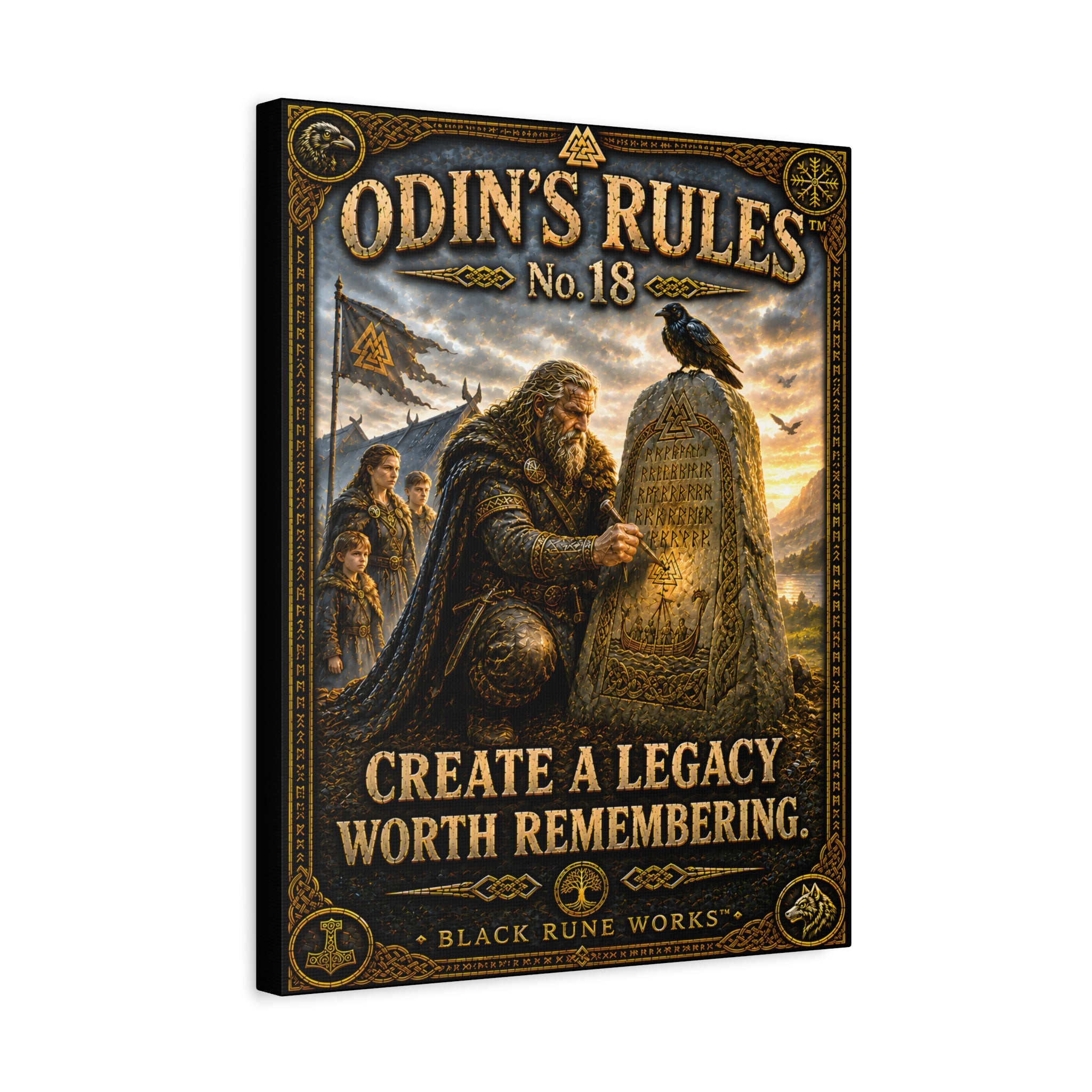 ODIN'S RULES™ No. 18 – Create a Legacy Worth Remembering | Viking Inspired Canvas Art