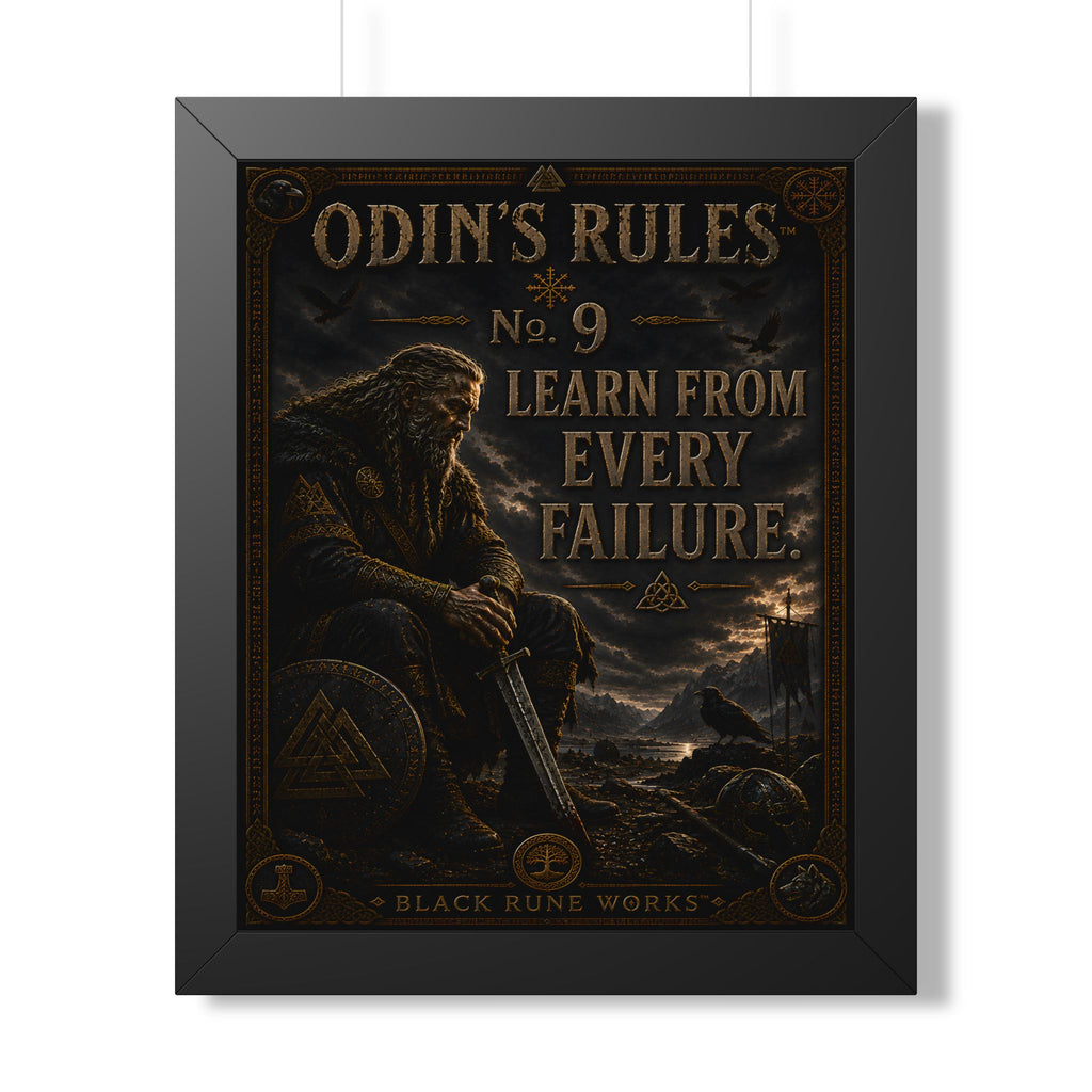 ODIN'S RULES™ No. 9 – Learn From Every Failure Framed Poster