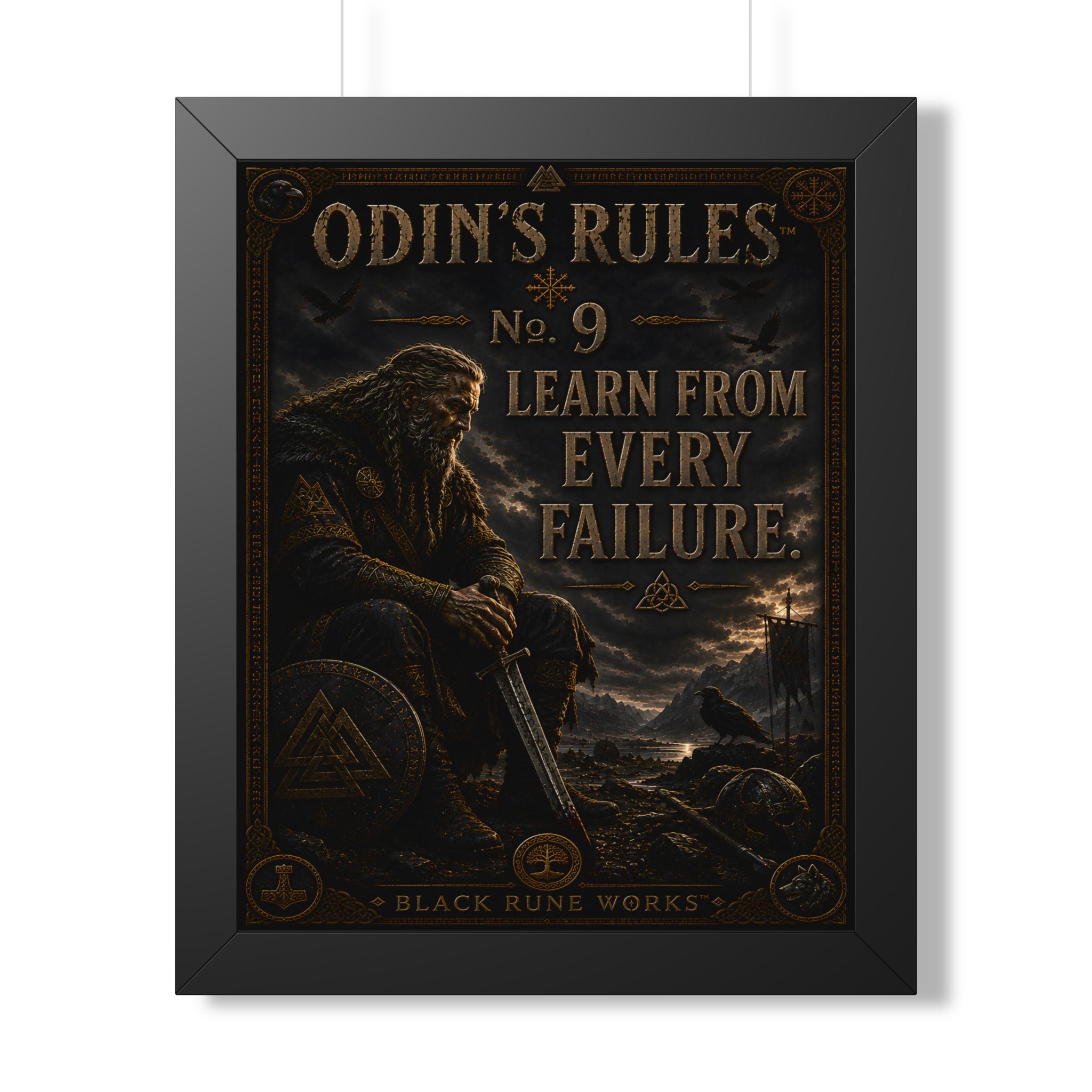 ODIN'S RULES™ No. 9 – Learn From Every Failure Framed Poster