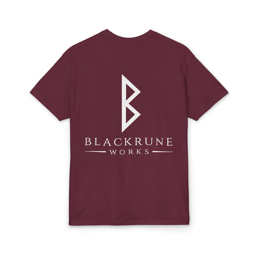 Black Rune Works Signature DryBlend T-Shirt Front and Back Logo