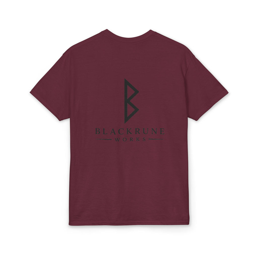 Black Rune Works Signature DryBlend T-Shirt Front and Back Logo