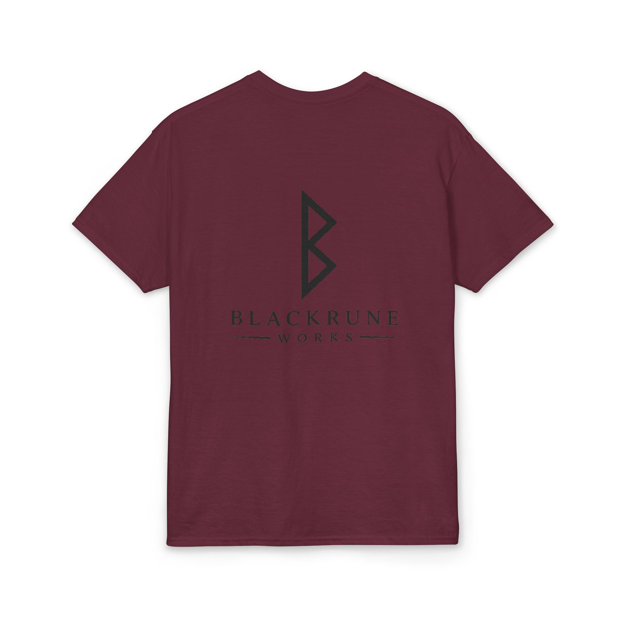 Black Rune Works Signature DryBlend T-Shirt Front and Back Logo