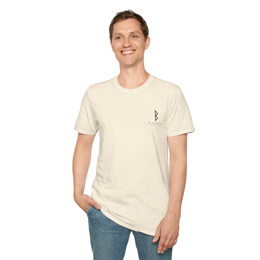 Black Rune Works Logo T Shirt Front and Large Back Logo
