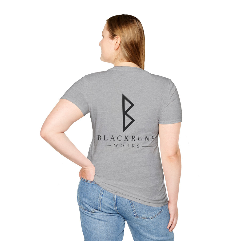 Black Rune Works Logo T Shirt Large Back Logo