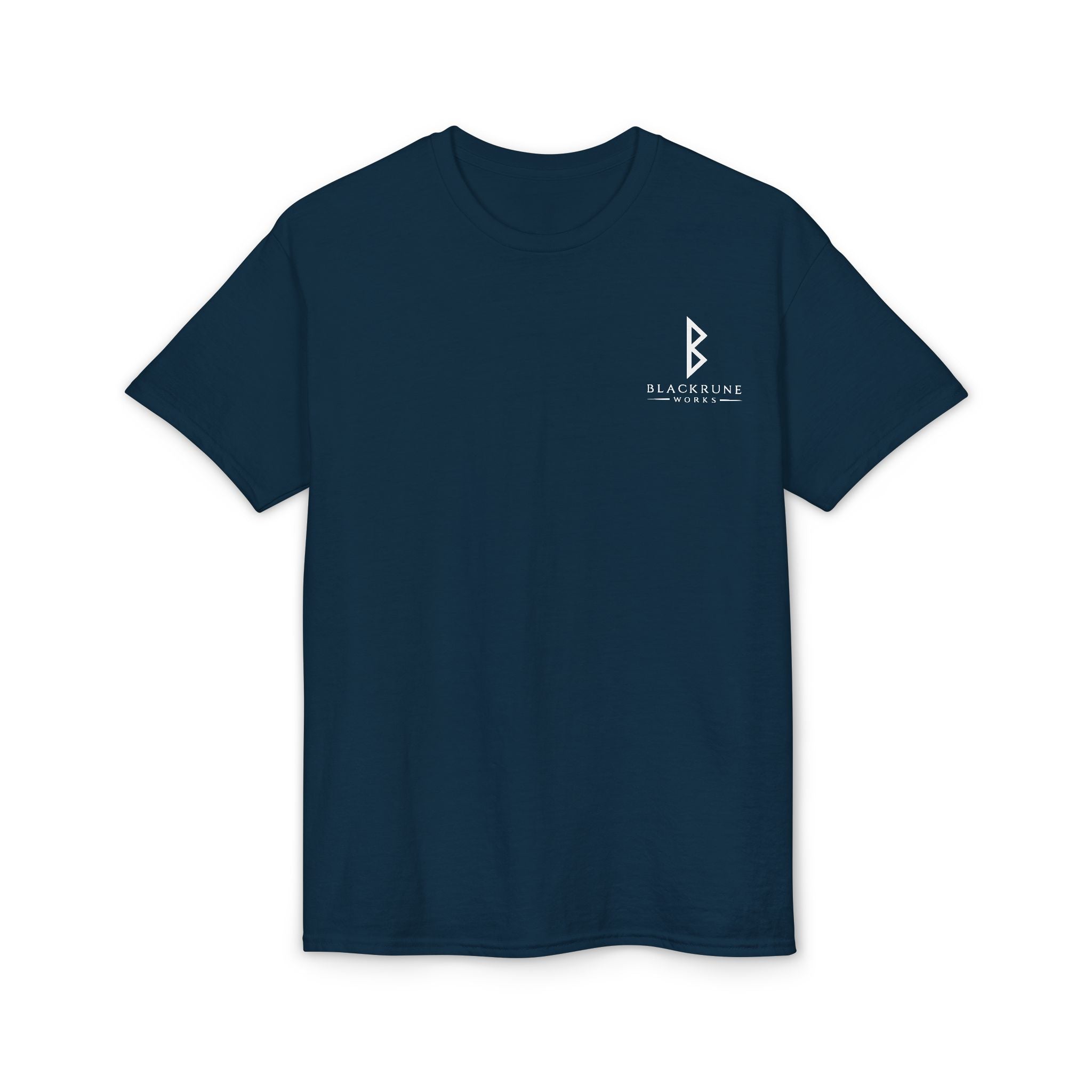 Black Rune Works Signature DryBlend T-Shirt Front and Back Logo