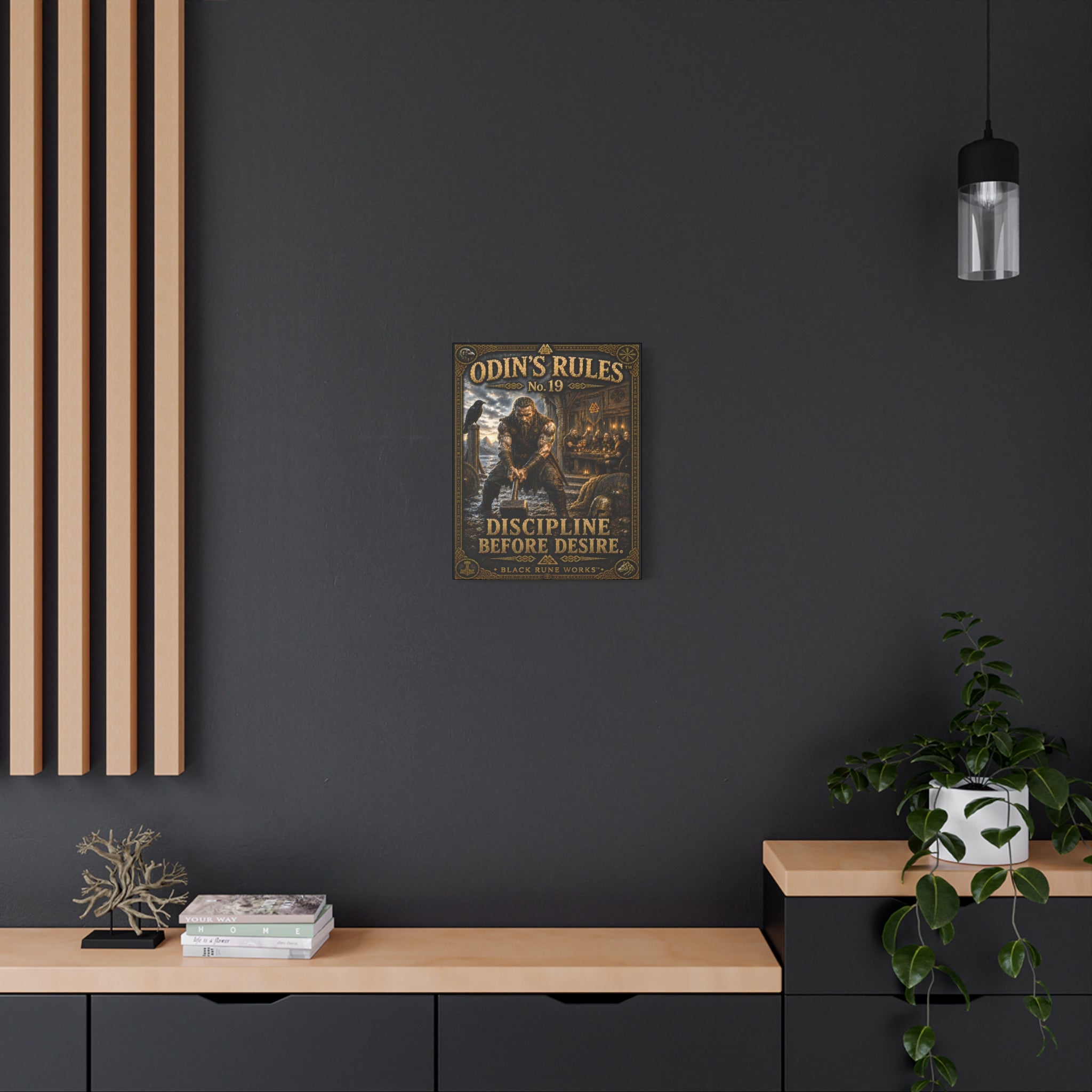 ODIN'S RULES™ No. 19 – Discipline Before Desire | Norse Warrior Canvas Print