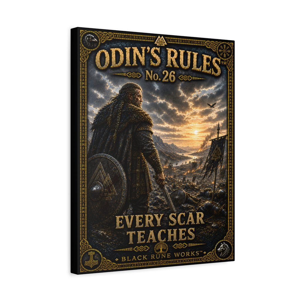 ODIN'S RULES™ No. 26 – Every Scar Teaches | Viking Inspirational Canvas Print