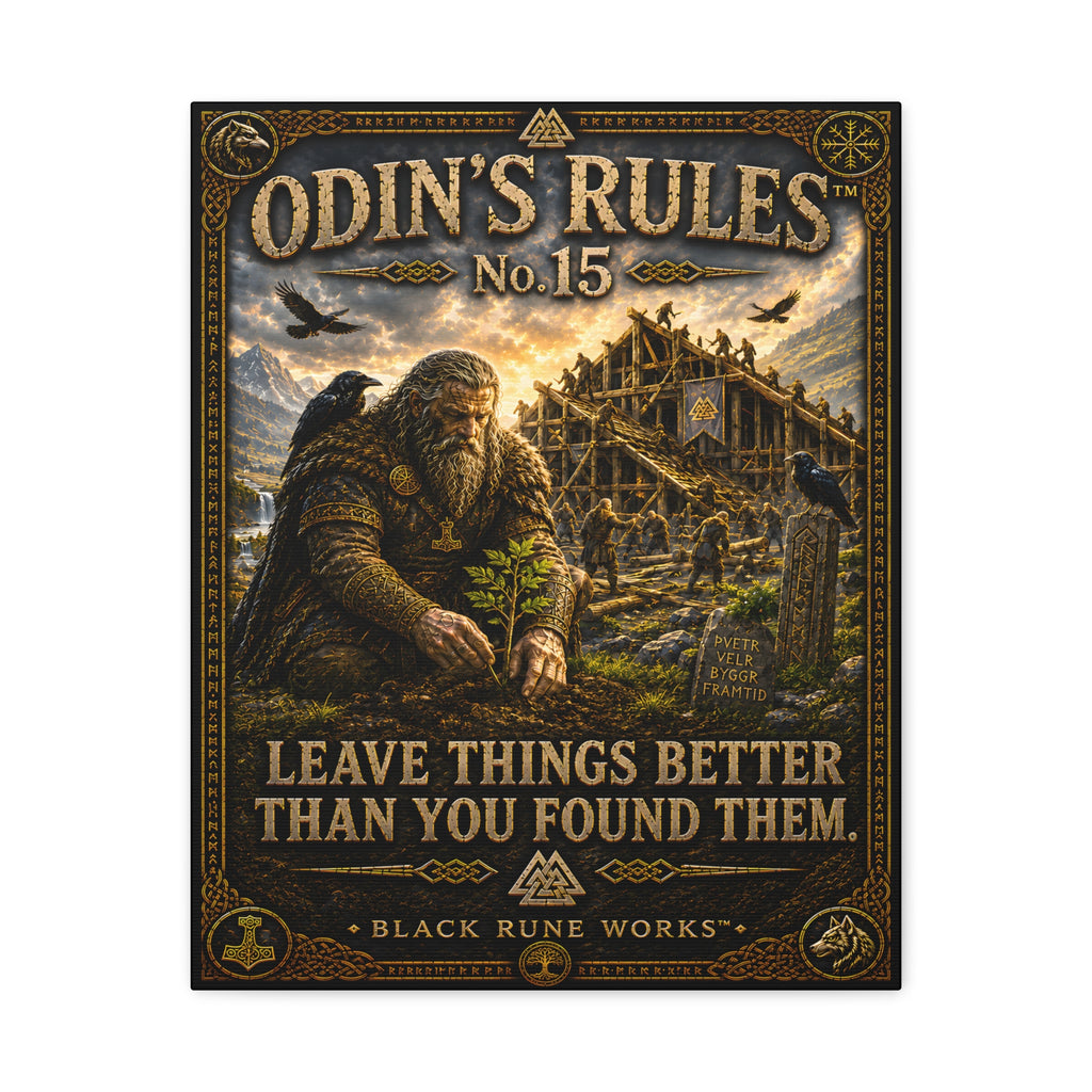 ODIN'S RULES™ No. 15 – Leave Things Better Than You Found Them | Viking Canvas Print