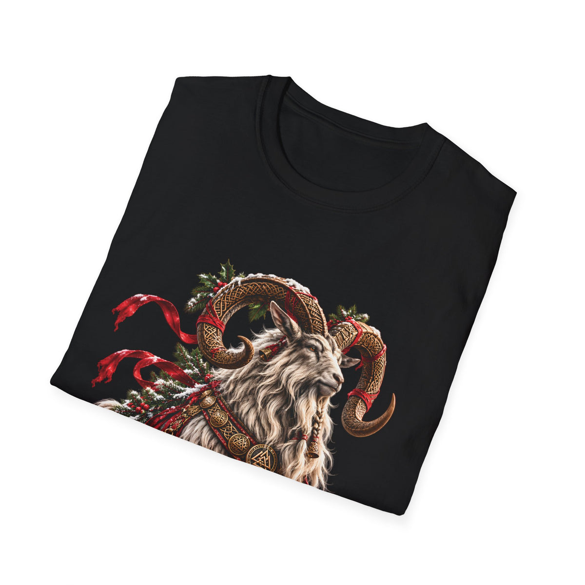 Nordic Yule Goat Christmas T-Shirt – Scandinavian Holiday Julbock Tee