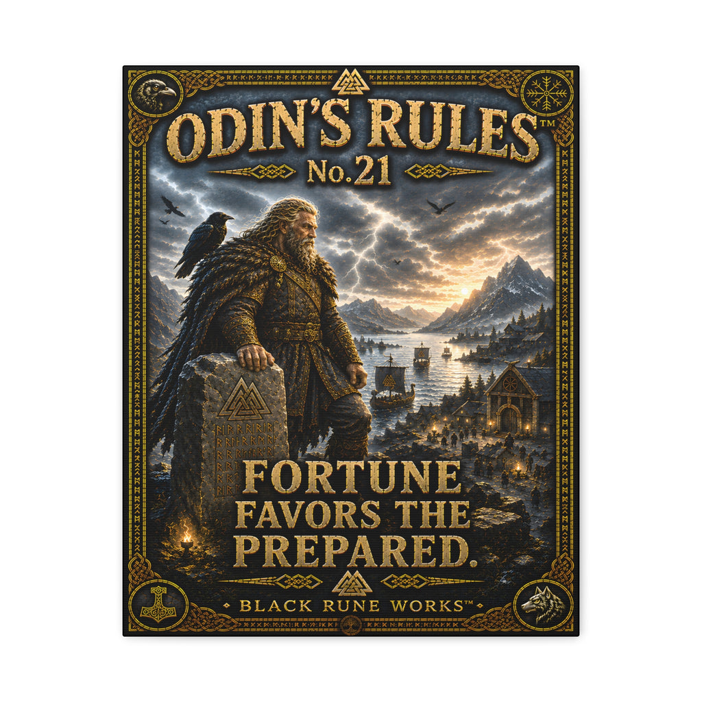 ODIN'S RULES™ No. 21 – Fortune Favors the Prepared | Viking Wall Decor