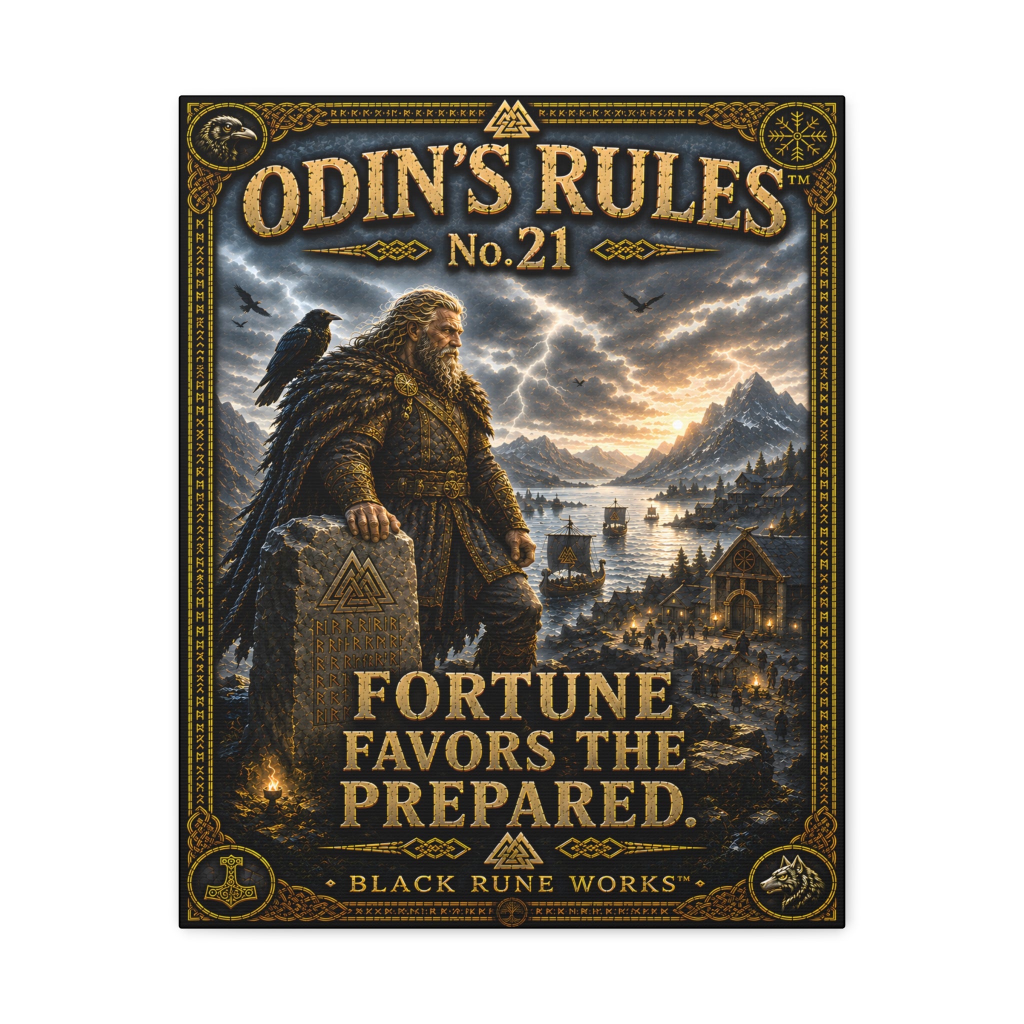 ODIN'S RULES™ No. 21 – Fortune Favors the Prepared | Viking Wall Decor