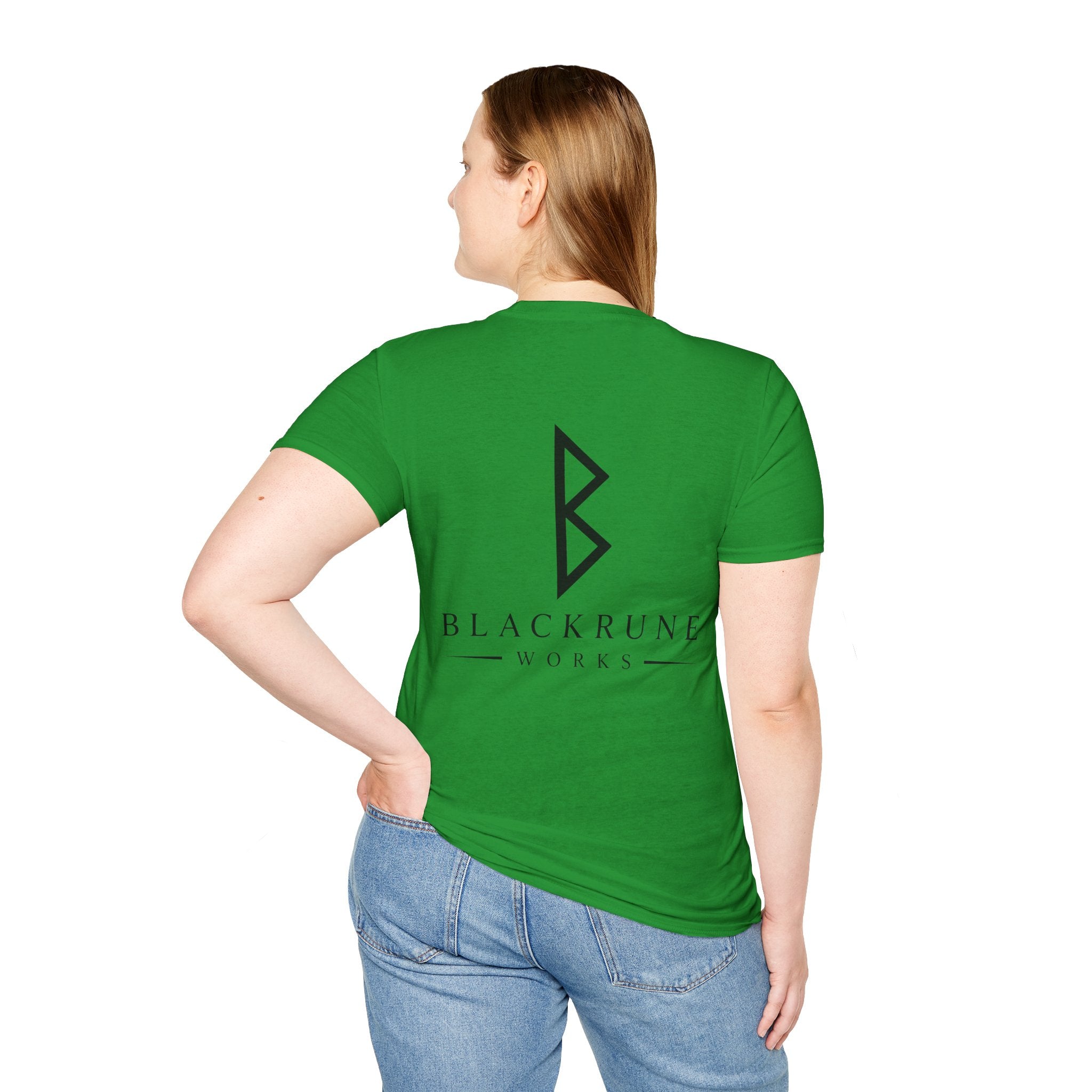 Black Rune Works Logo T Shirt Large Back Logo