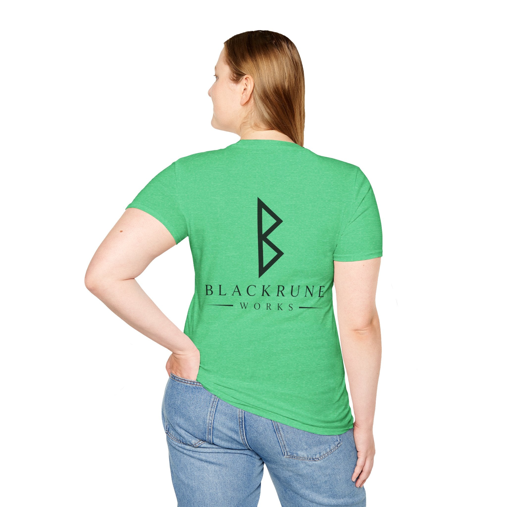 Black Rune Works Logo T Shirt Large Back Logo