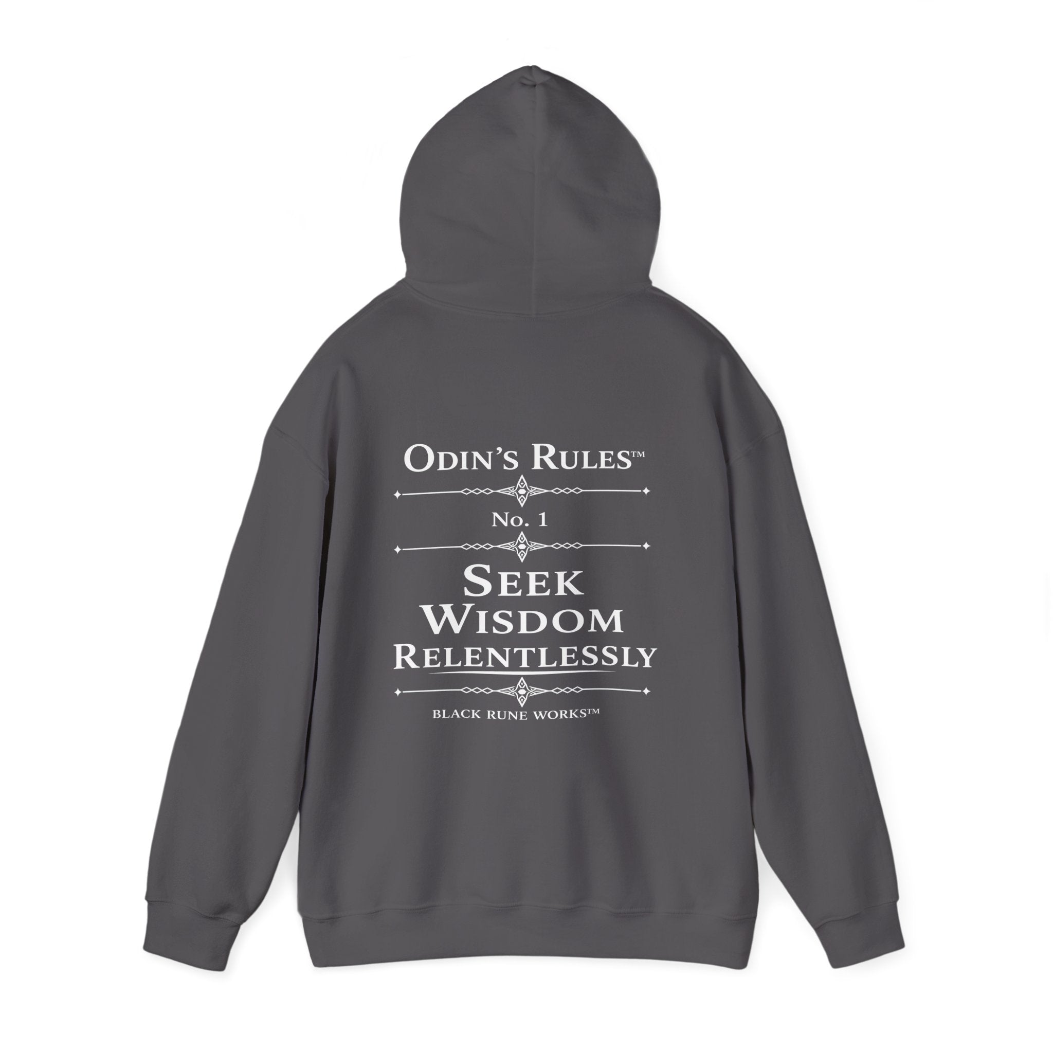 Odin's Rules™ Rule #1 | Seek Wisdom Relentlessly | Viking Norse Warrior Hoodie | Black Rune Works