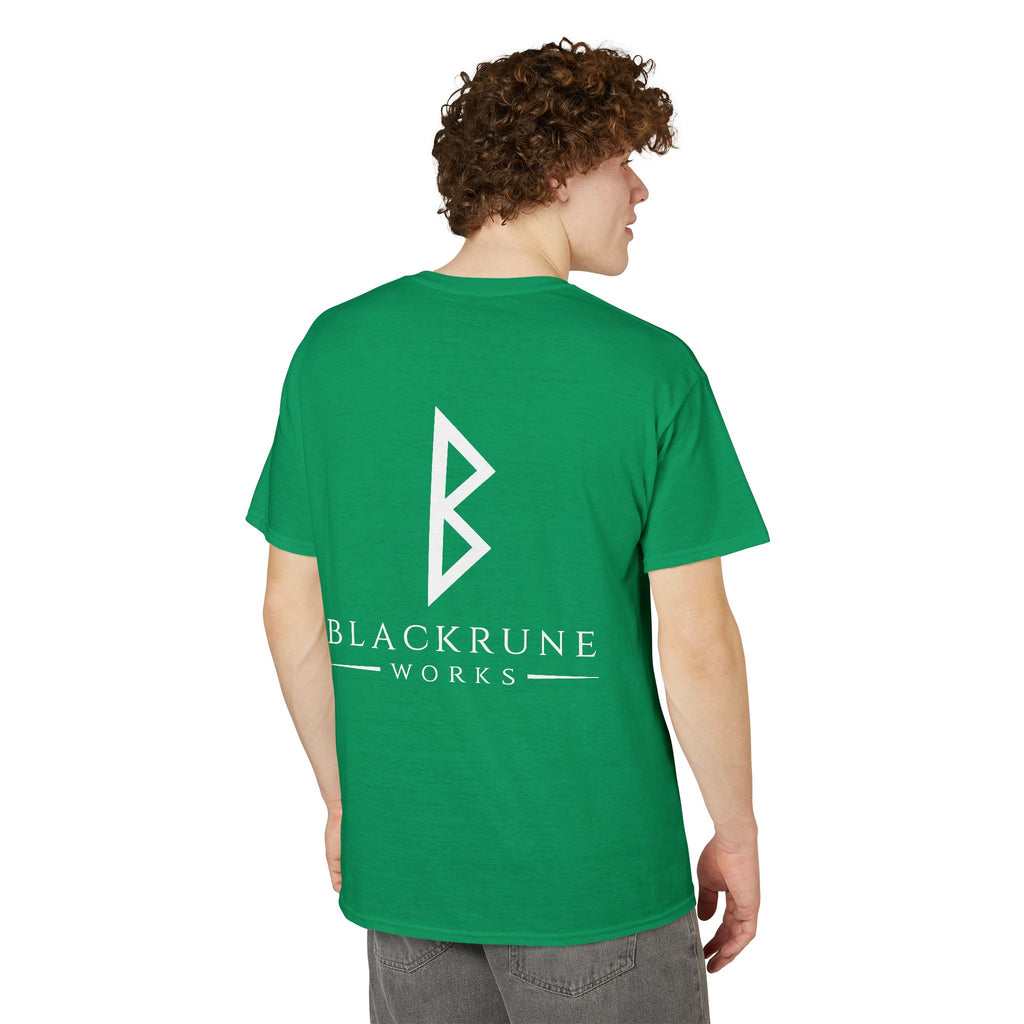 Black Rune Works Signature DryBlend T-Shirt Front and Back Logo