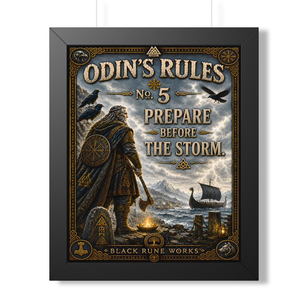 ODIN'S RULES™ No. 5 – Prepare Before The Storm Framed Poster