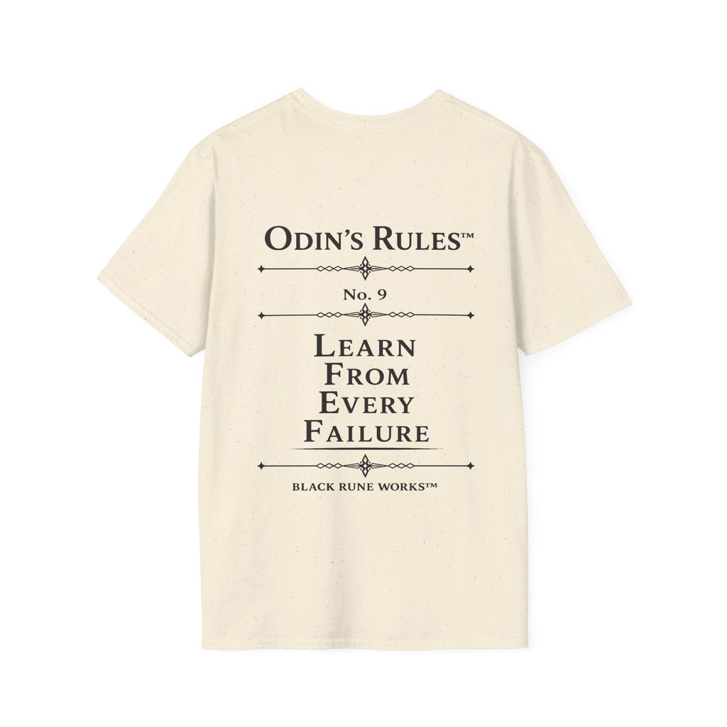 Odin's Rules™ Rule #9 | Learn From Every Failure | Viking Norse Warrior Shirt | Black Rune Works