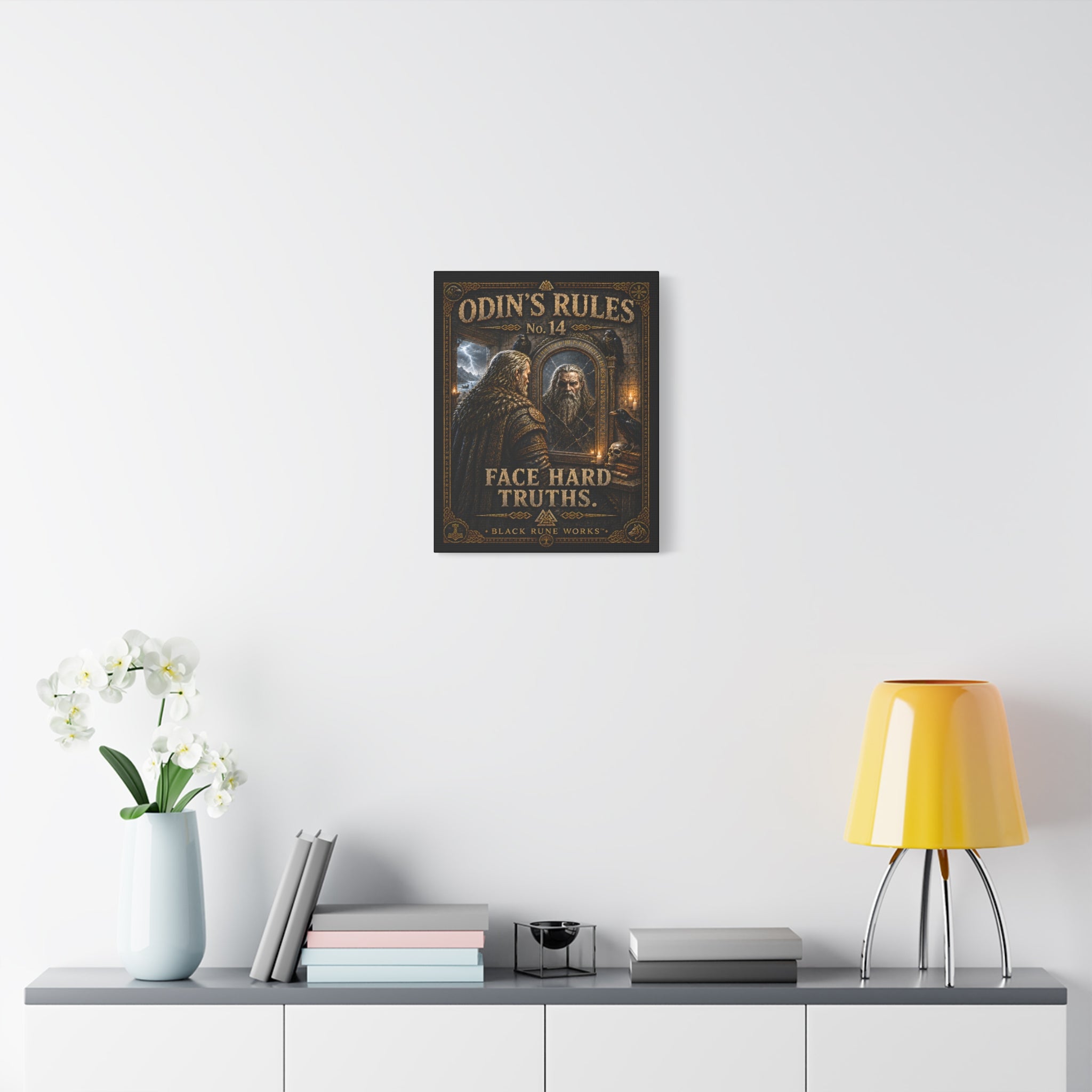 ODIN'S RULES™ No. 14 – Face Hard Truths | Viking Motivational Canvas Wall Art