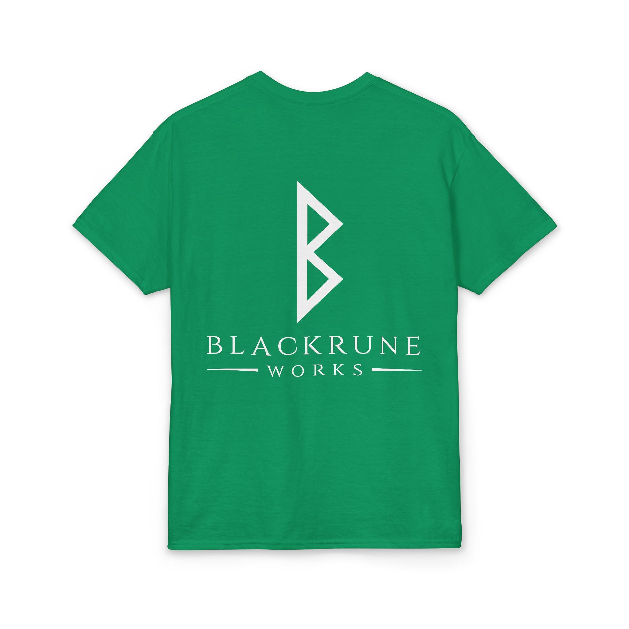 Black Rune Works Signature DryBlend T-Shirt Front and Back Logo