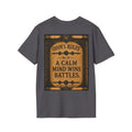 ODIN'S RULES™ No. 25 | A Calm Mind Wins Battles | Viking Scroll Graphic T-Shirt | Black Rune Works