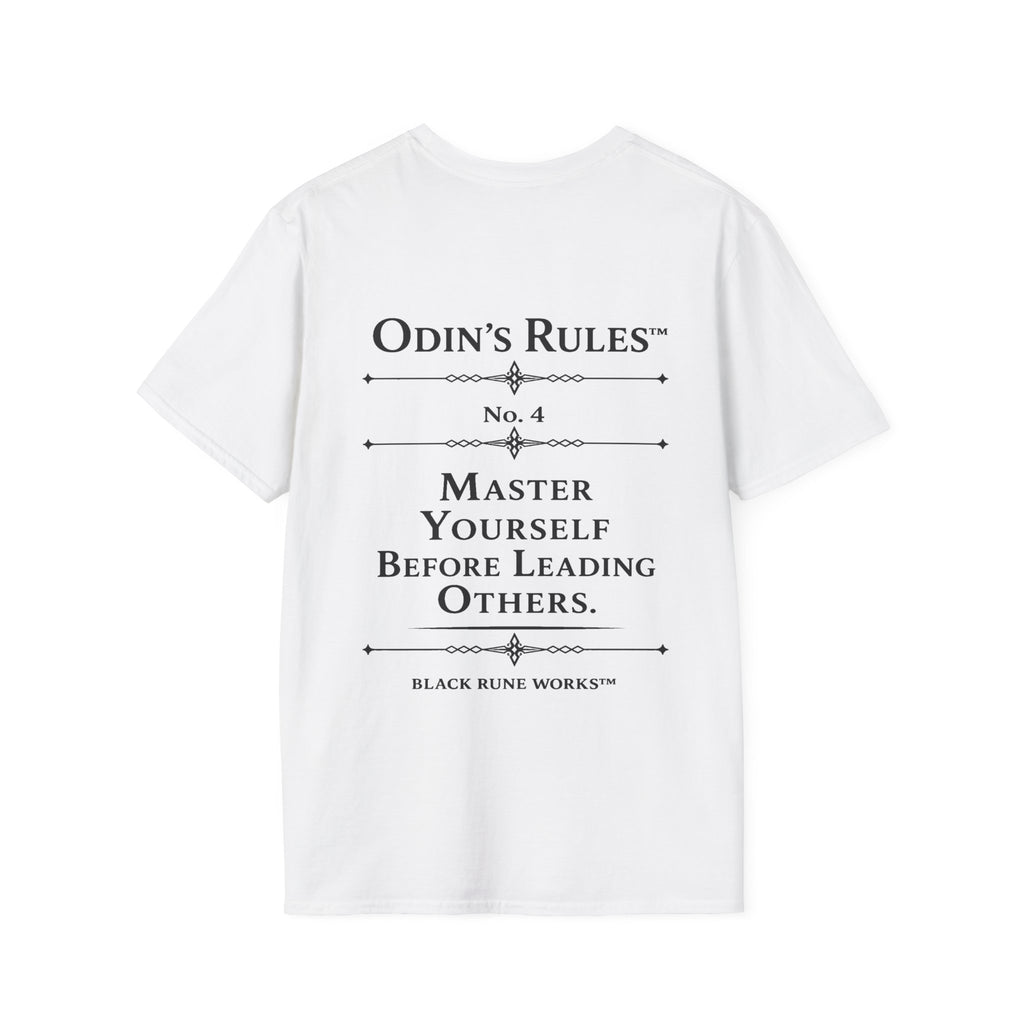 Odin's Rules™ Rule #4 | Master Yourself Before Leading Others | Viking Norse Warrior Shirt | Black Rune Works