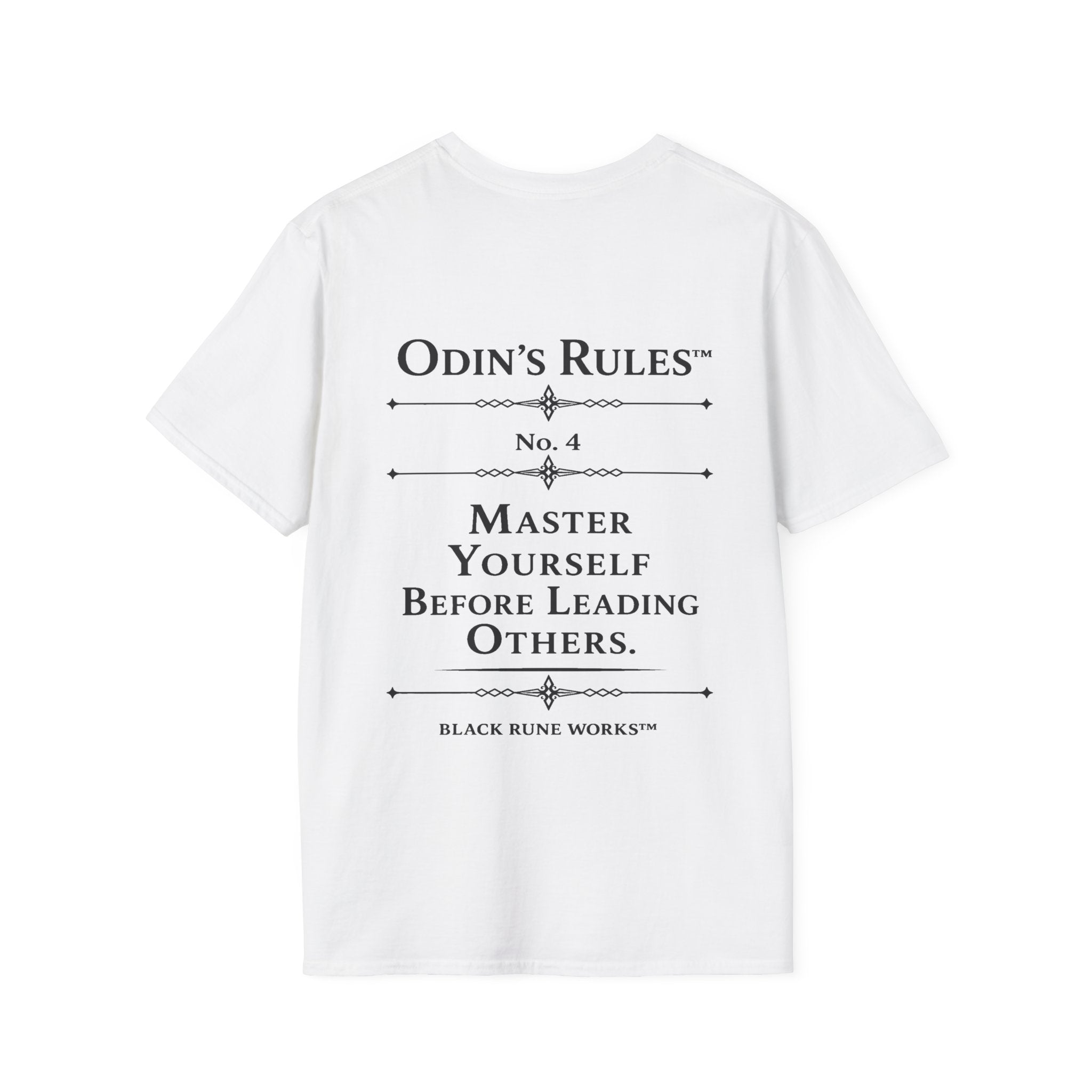 Odin's Rules™ Rule #4 | Master Yourself Before Leading Others | Viking Norse Warrior Shirt | Black Rune Works