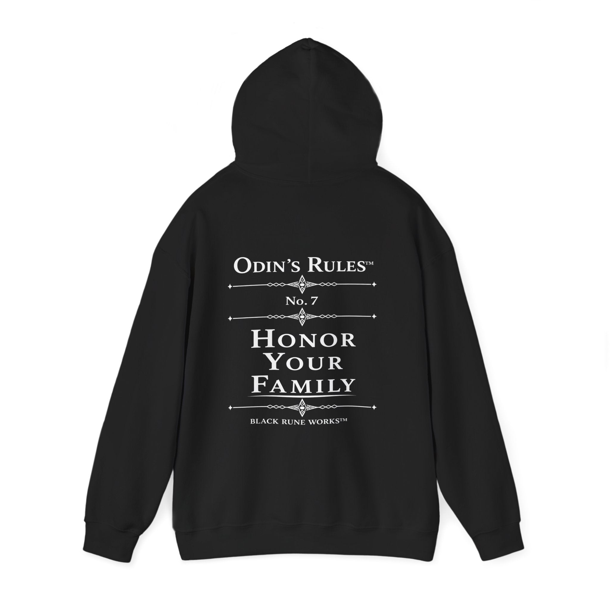 Odin's Rules™ Rule #7 | Honor Your Family | Viking Norse Warrior Hoodie | Black Rune Works