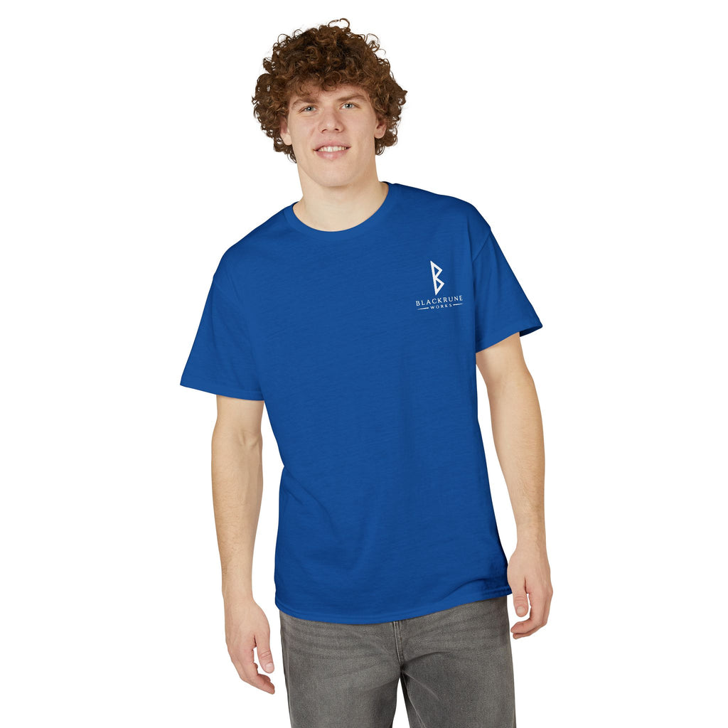 Black Rune Works Signature DryBlend T-Shirt Front and Back Logo