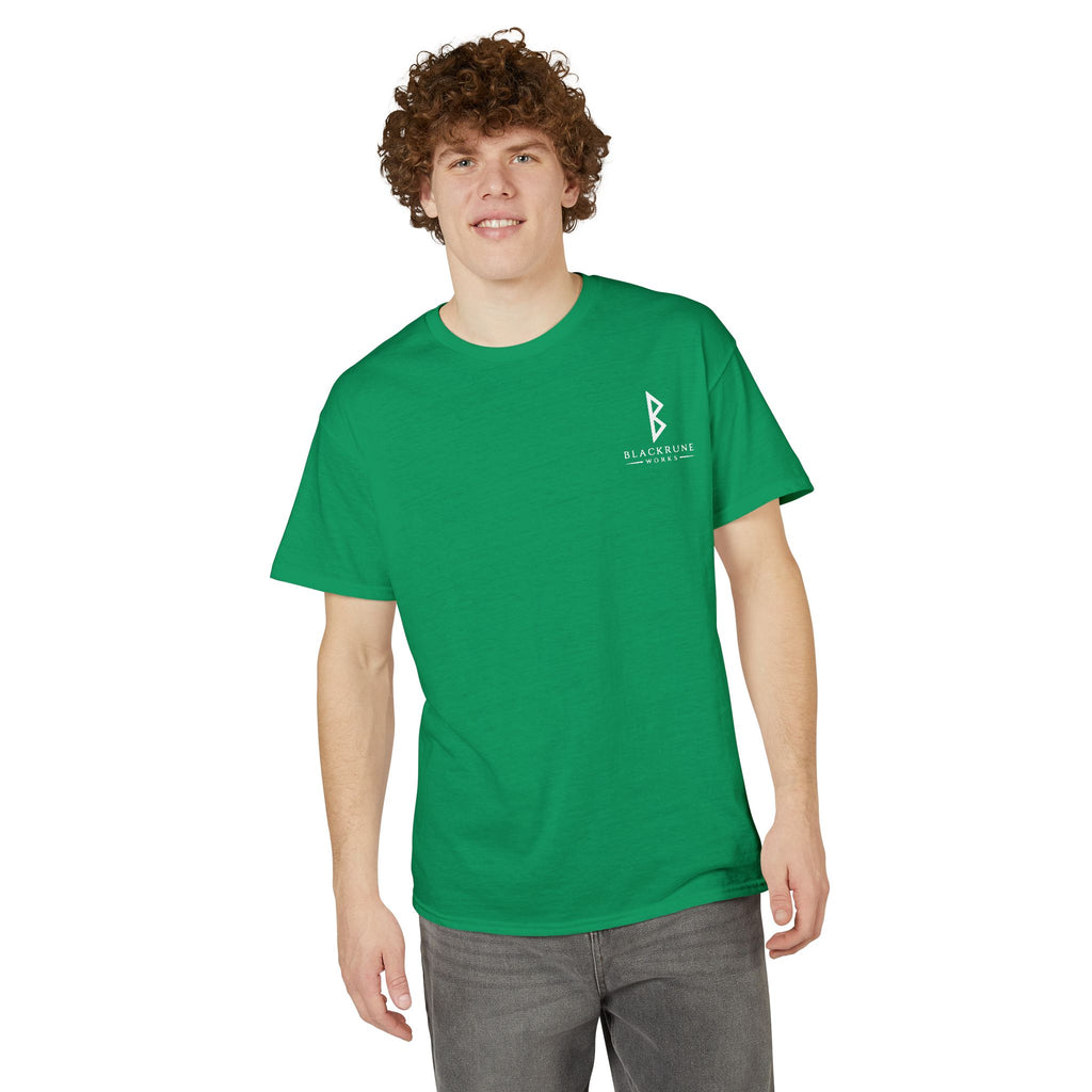 Black Rune Works Signature DryBlend T-Shirt Front and Back Logo