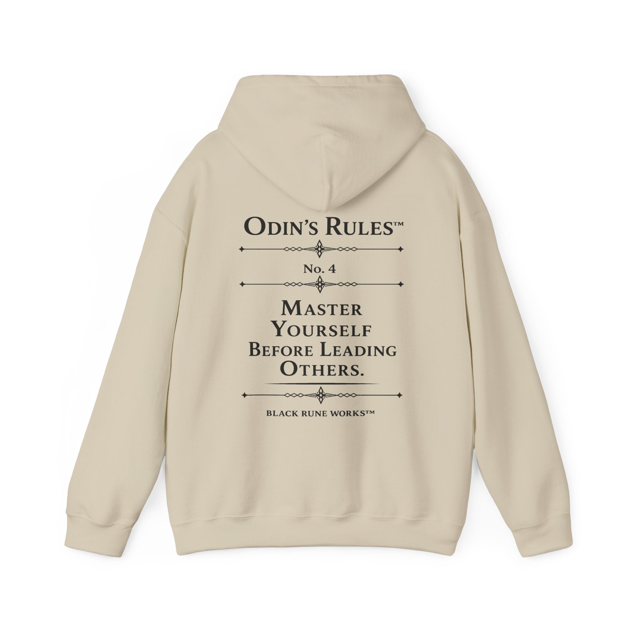 Odin's Rules™ Rule #4 | Master Yourself Before Leading Others | Viking Norse Warrior Hoodie | Black Rune Works
