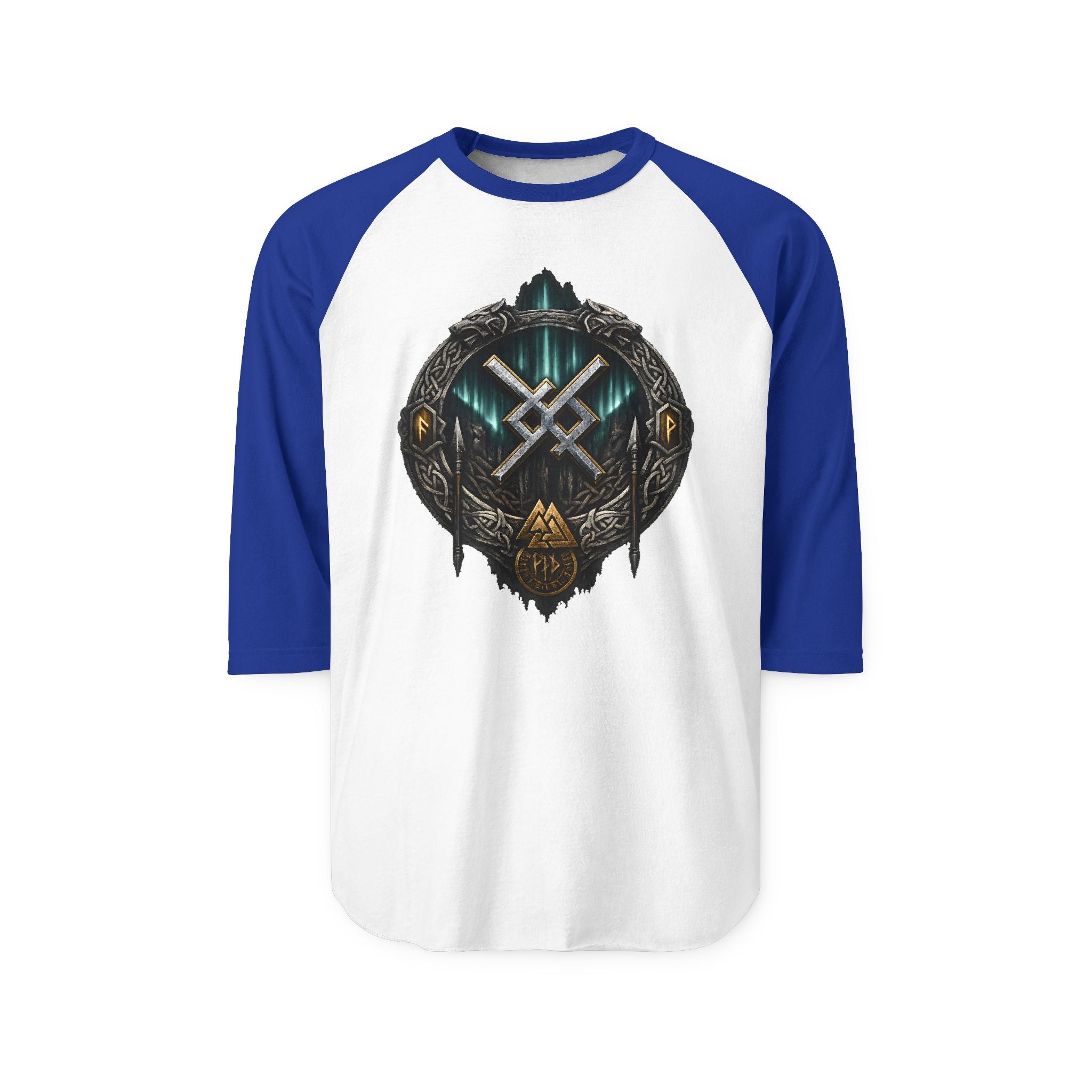 Aurora Eternal Love Rune Raglan Shirt | Norse Viking 3/4 Sleeve | Black Rune Works