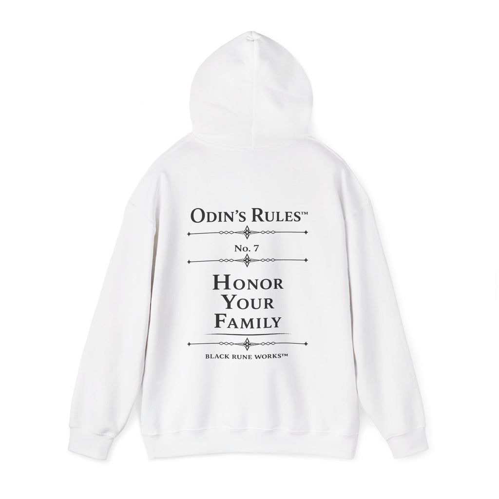 Odin's Rules™ Rule #7 | Honor Your Family | Viking Norse Warrior Hoodie | Black Rune Works