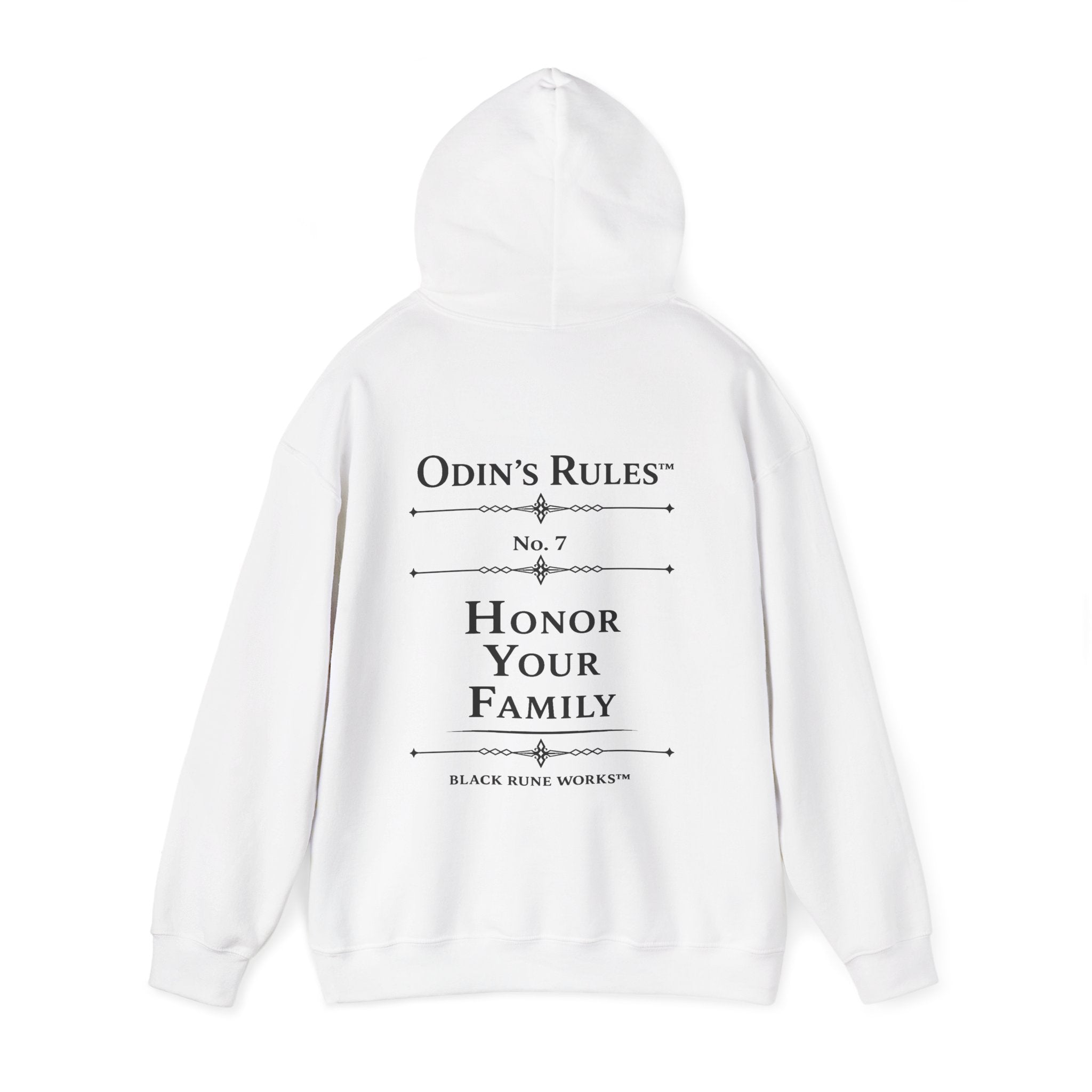 Odin's Rules™ Rule #7 | Honor Your Family | Viking Norse Warrior Hoodie | Black Rune Works
