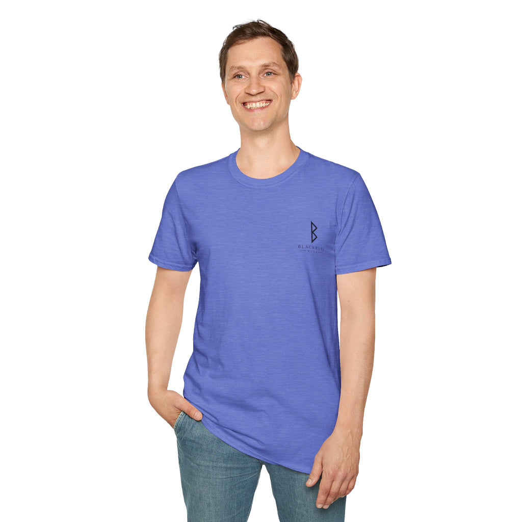 Black Rune Works Logo T Shirt Front and Large Back Logo