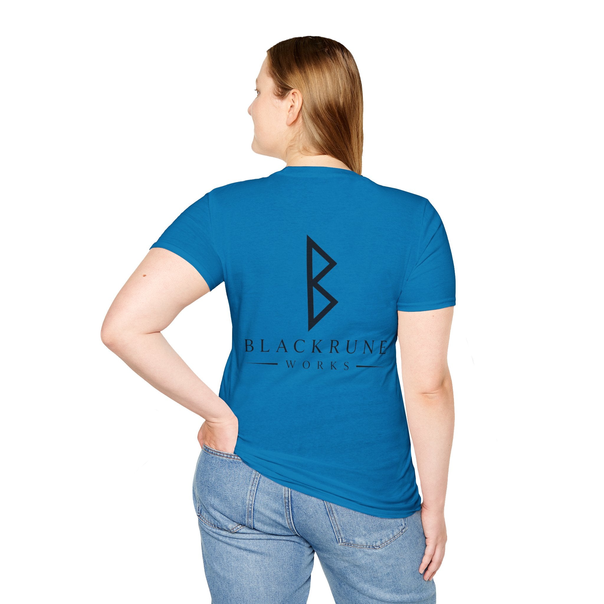Black Rune Works Logo T Shirt Large Back Logo