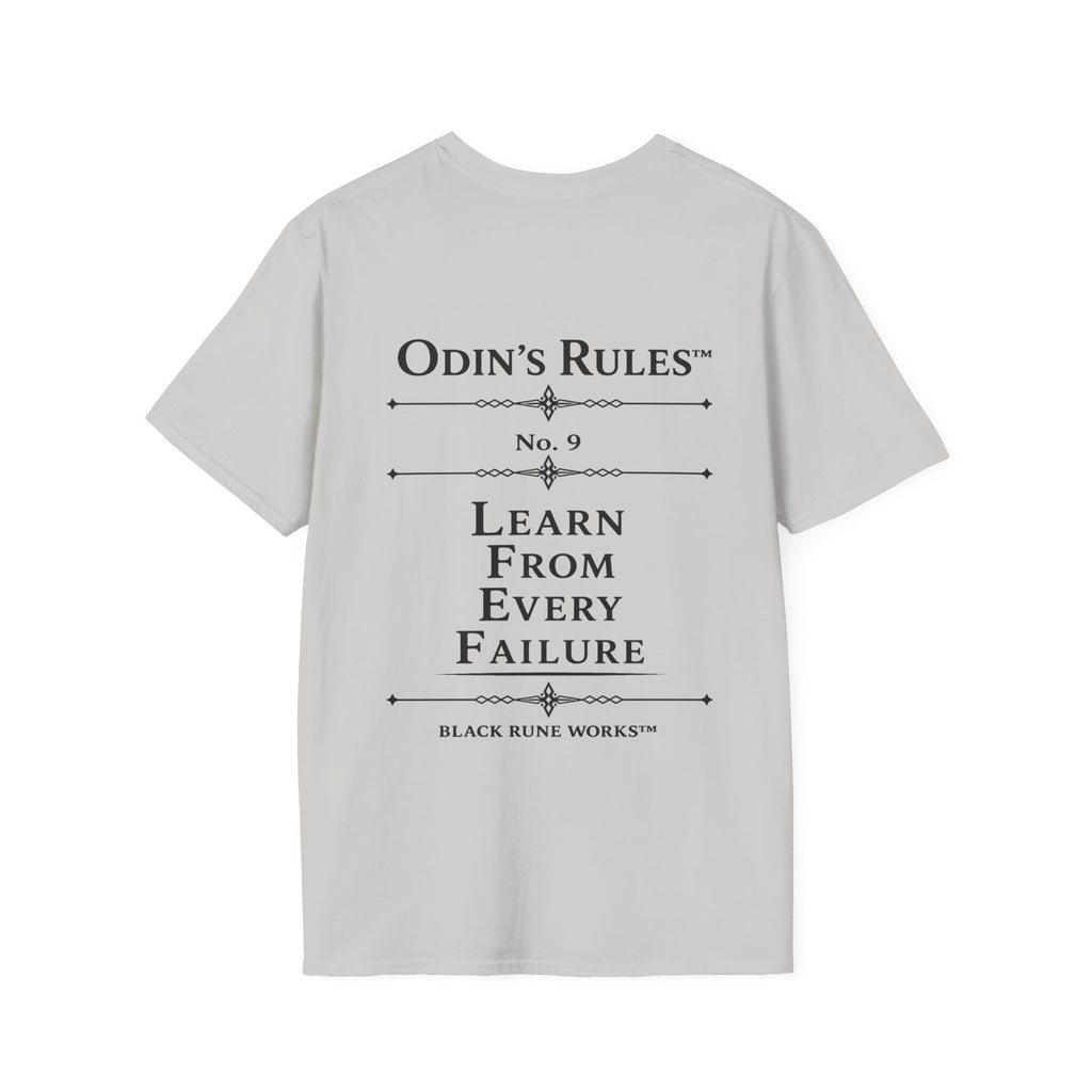 Odin's Rules™ Rule #9 | Learn From Every Failure | Viking Norse Warrior Shirt | Black Rune Works
