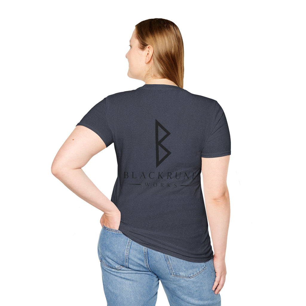 Black Rune Works Logo T Shirt Large Back Logo