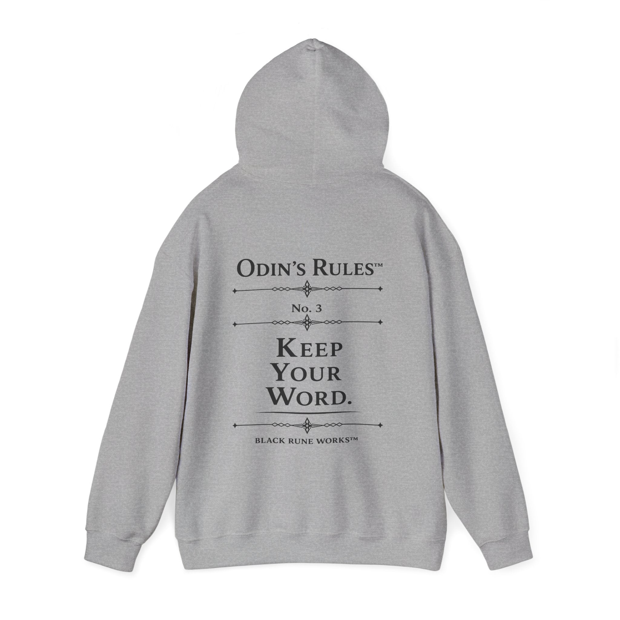 Odin's Rules™ Rule #3 | Keep Your Word | Viking Norse Warrior Hoodie | Black Rune Works