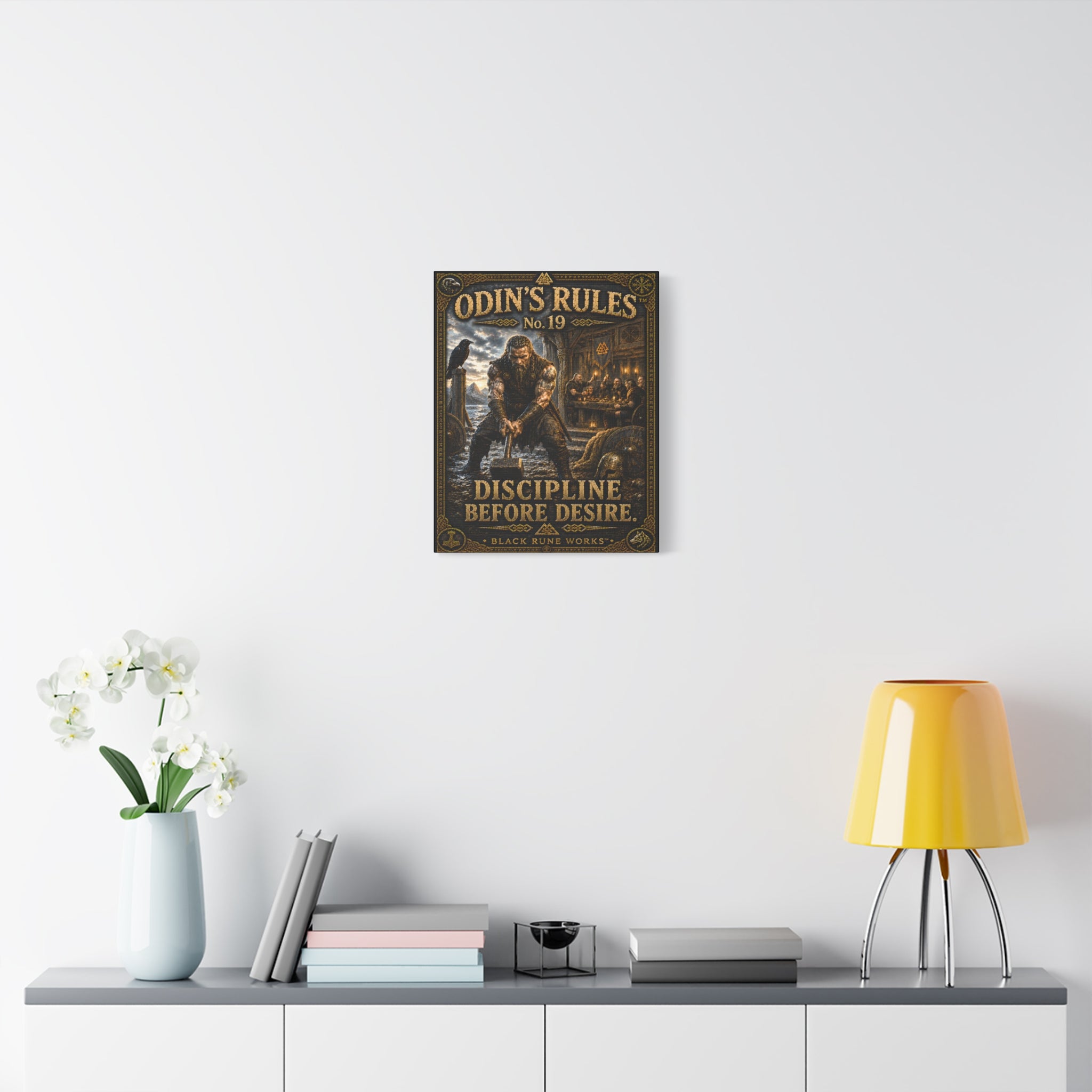 ODIN'S RULES™ No. 19 – Discipline Before Desire | Norse Warrior Canvas Print