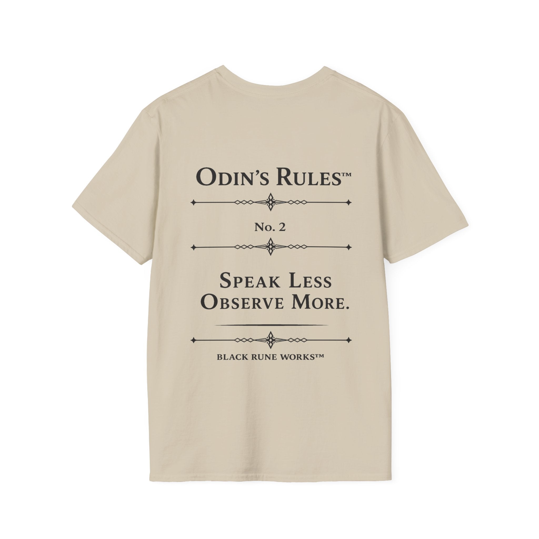 Odin's Rules™ Rule #2 | Speak Less, Observe More | Viking Norse Warrior Shirt | Black Rune Works