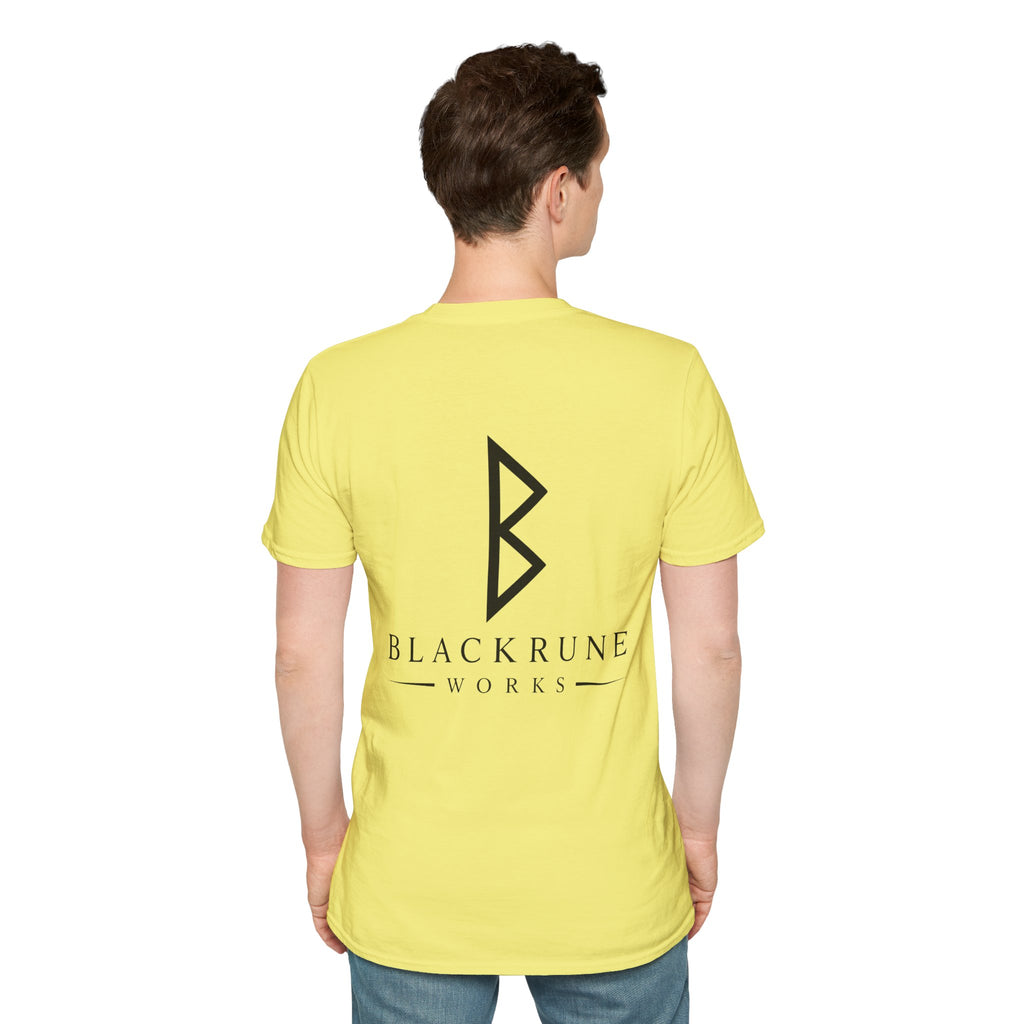 Black Rune Works Logo T Shirt Large Back Logo