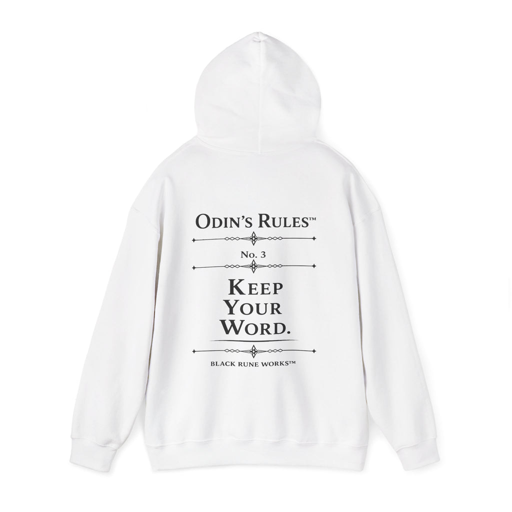 Odin's Rules™ Rule #3 | Keep Your Word | Viking Norse Warrior Hoodie | Black Rune Works