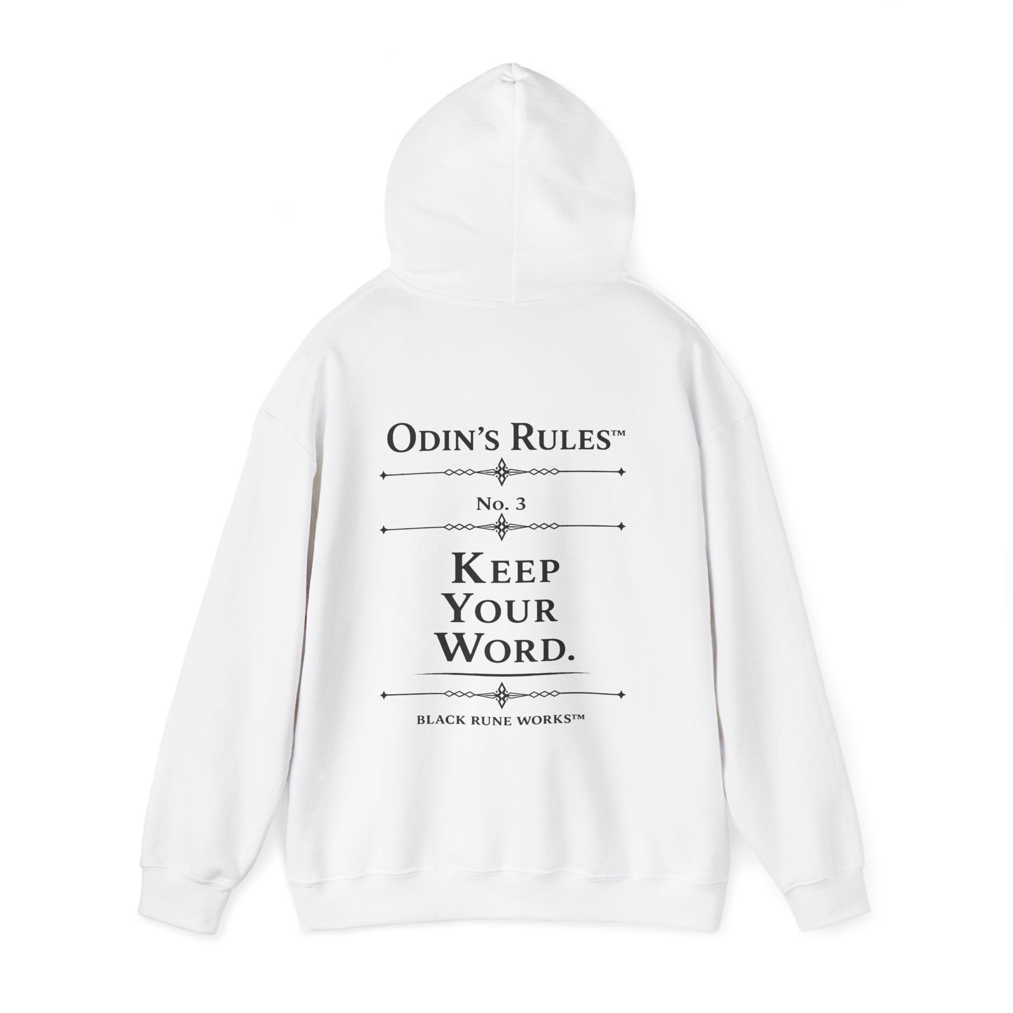 Odin's Rules™ Rule #3 | Keep Your Word | Viking Norse Warrior Hoodie | Black Rune Works