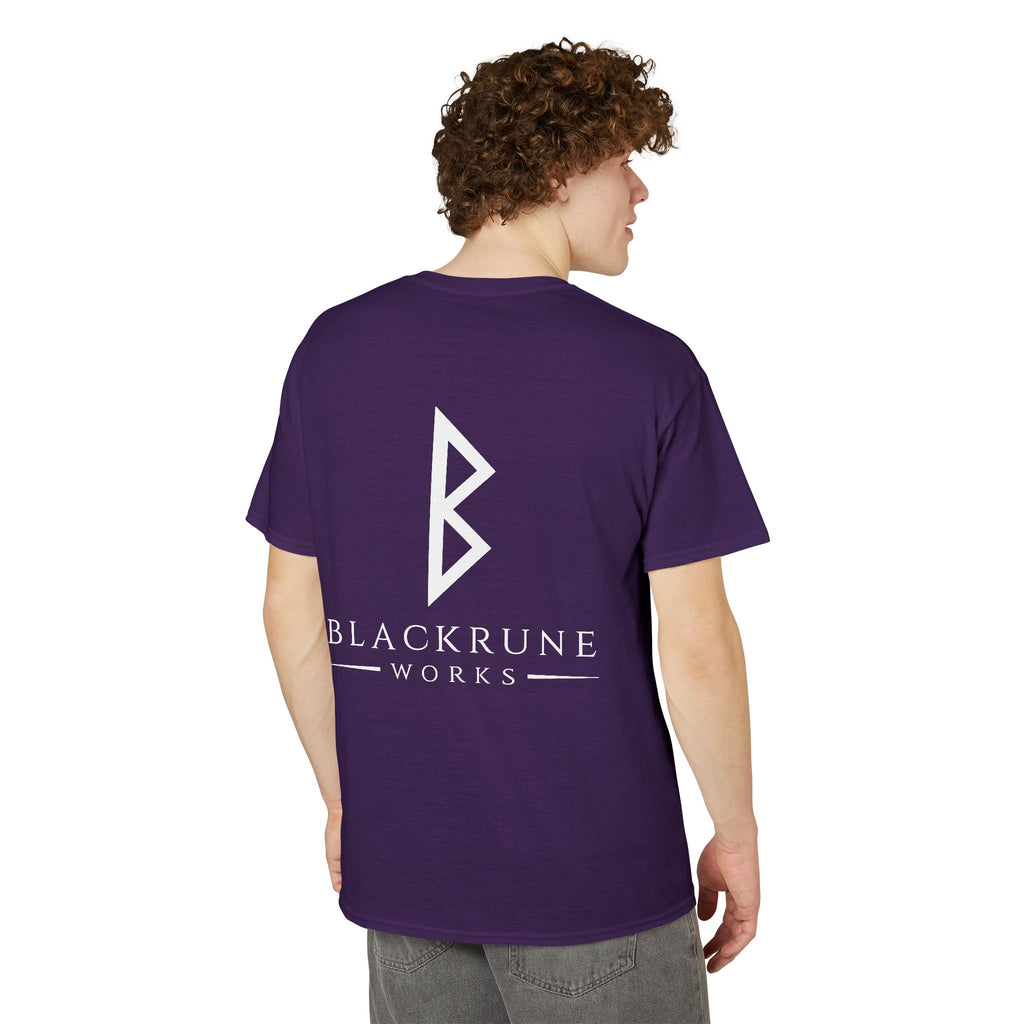 Black Rune Works Signature DryBlend T-Shirt Front and Back Logo