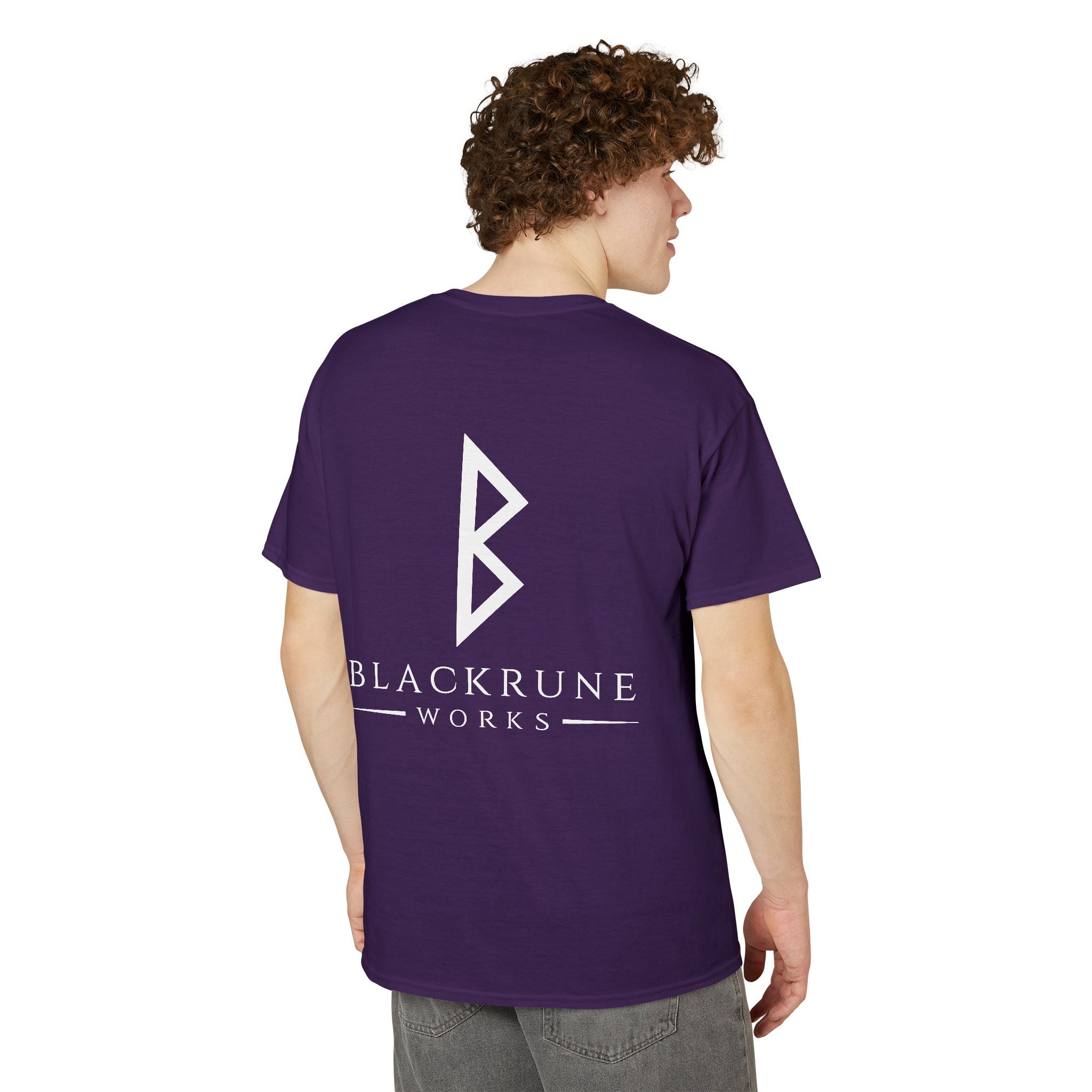 Black Rune Works Signature DryBlend T-Shirt Front and Back Logo
