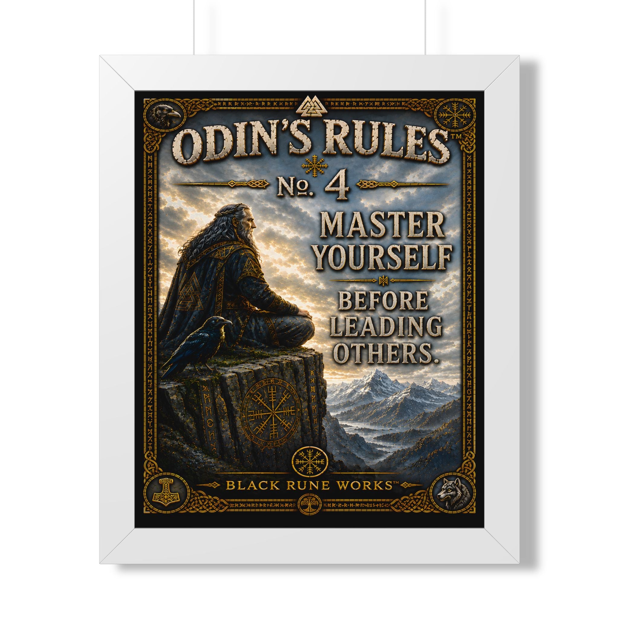 ODIN'S RULES™ No. 4 – Master Yourself Before Leading Others Framed Poster