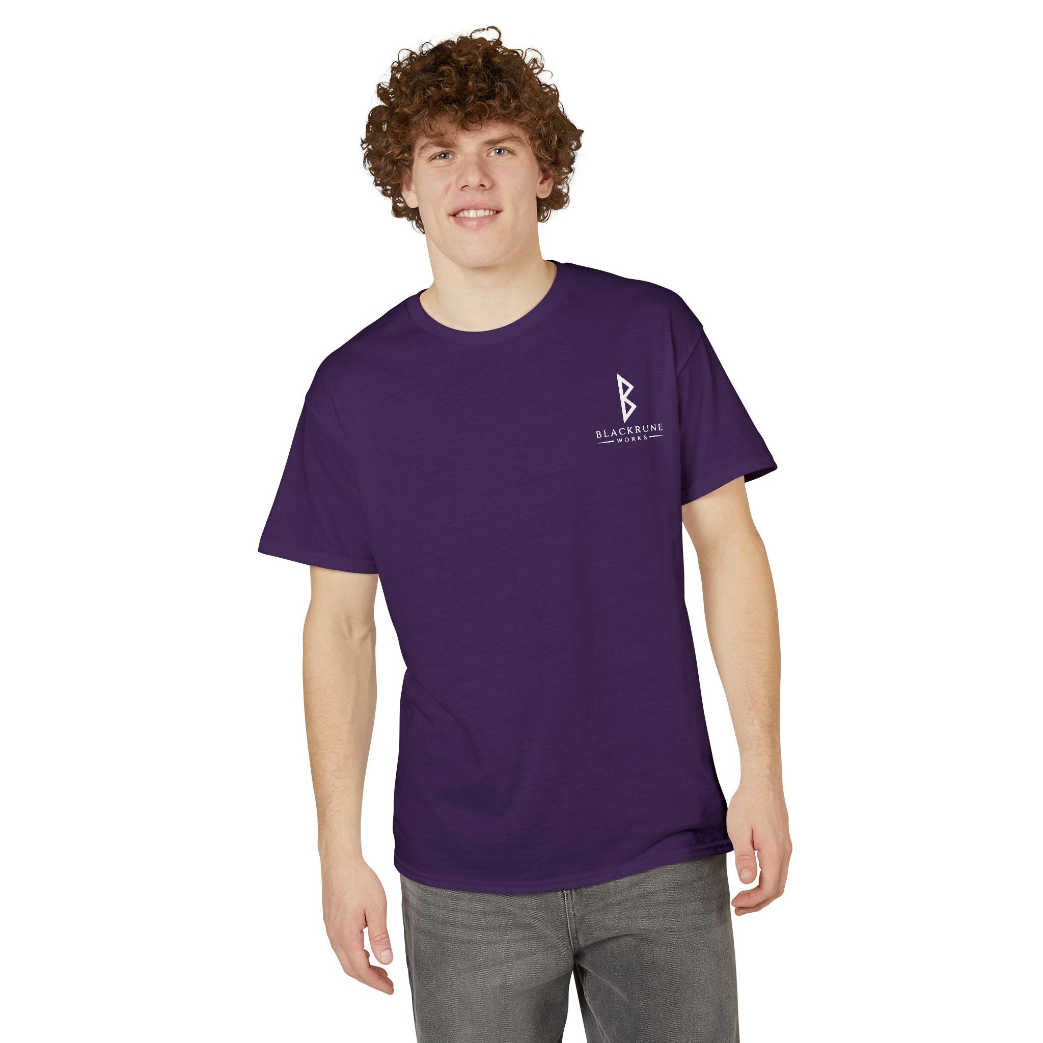 Black Rune Works Signature DryBlend T-Shirt Front and Back Logo