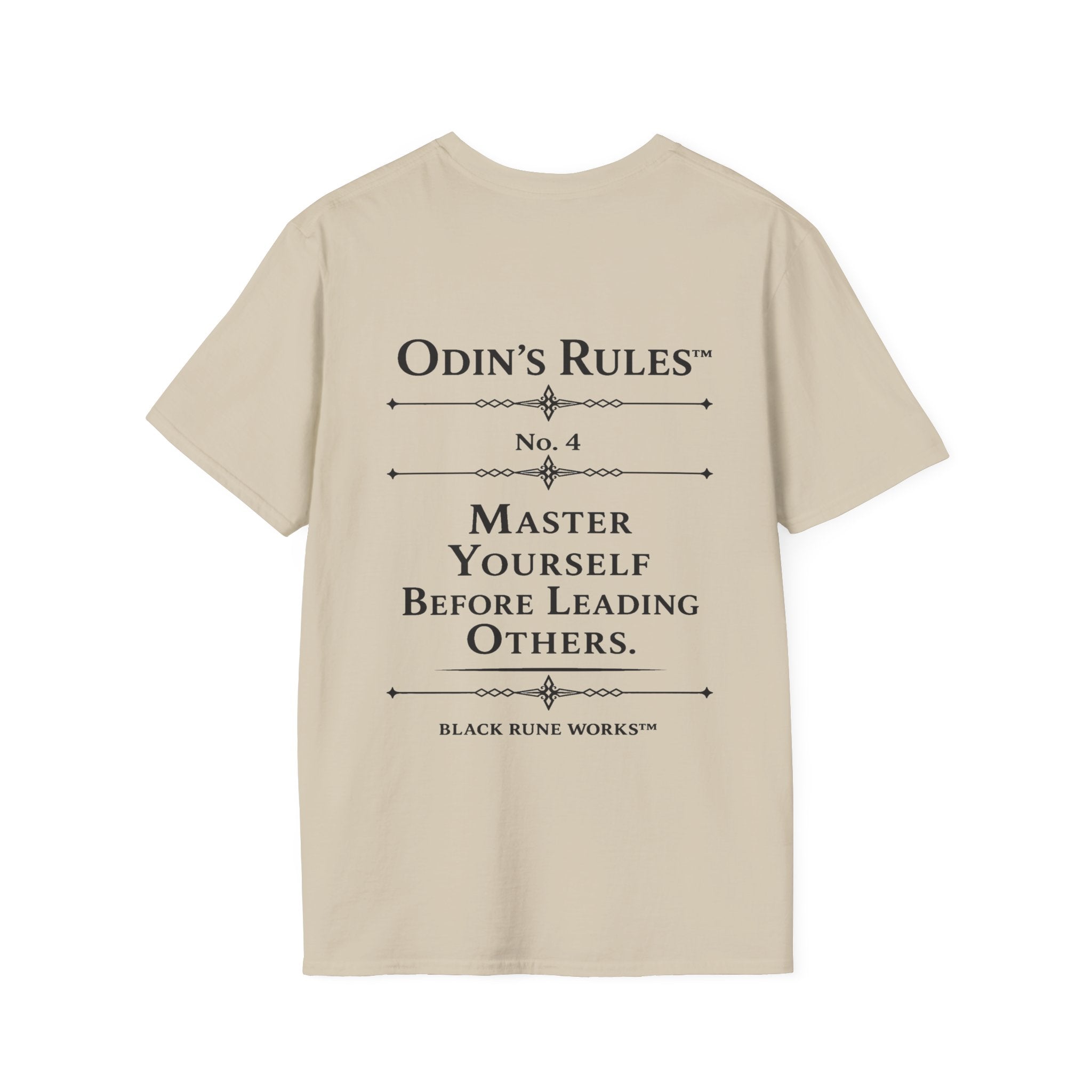 Odin's Rules™ Rule #4 | Master Yourself Before Leading Others | Viking Norse Warrior Shirt | Black Rune Works