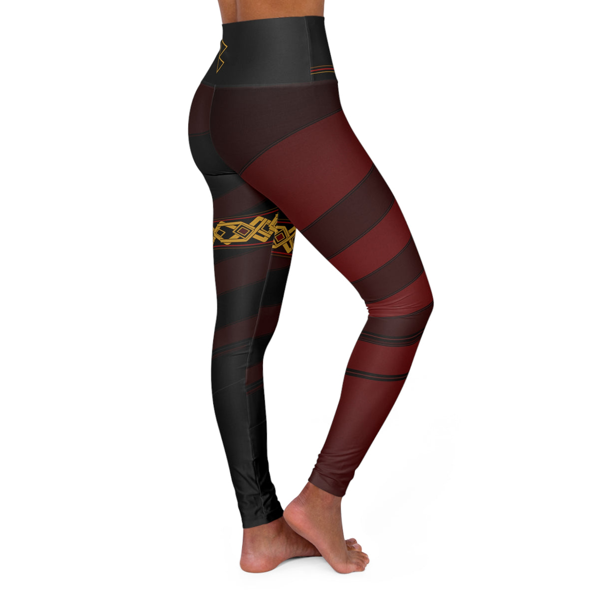 Women’s Burgundy & Black Nordic Rune Leggings