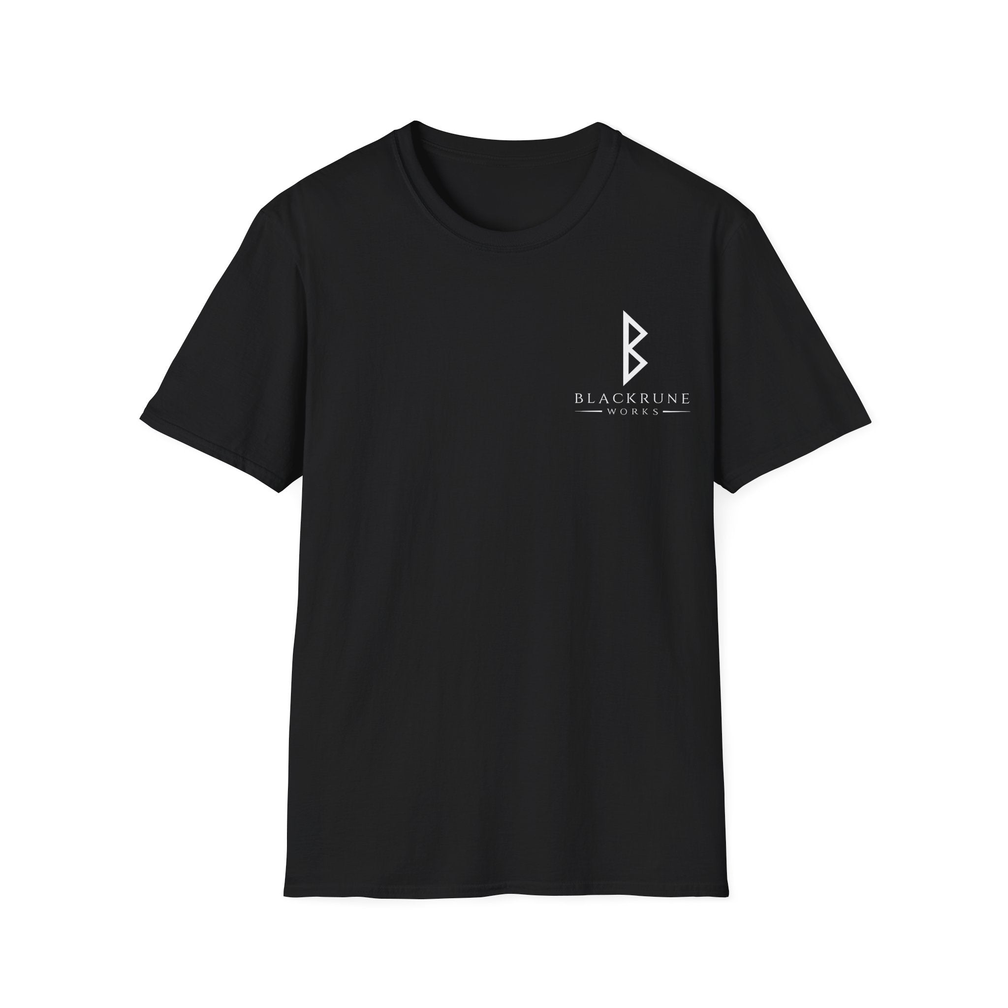 Black Rune Works Logo TShirt Front Small Logo